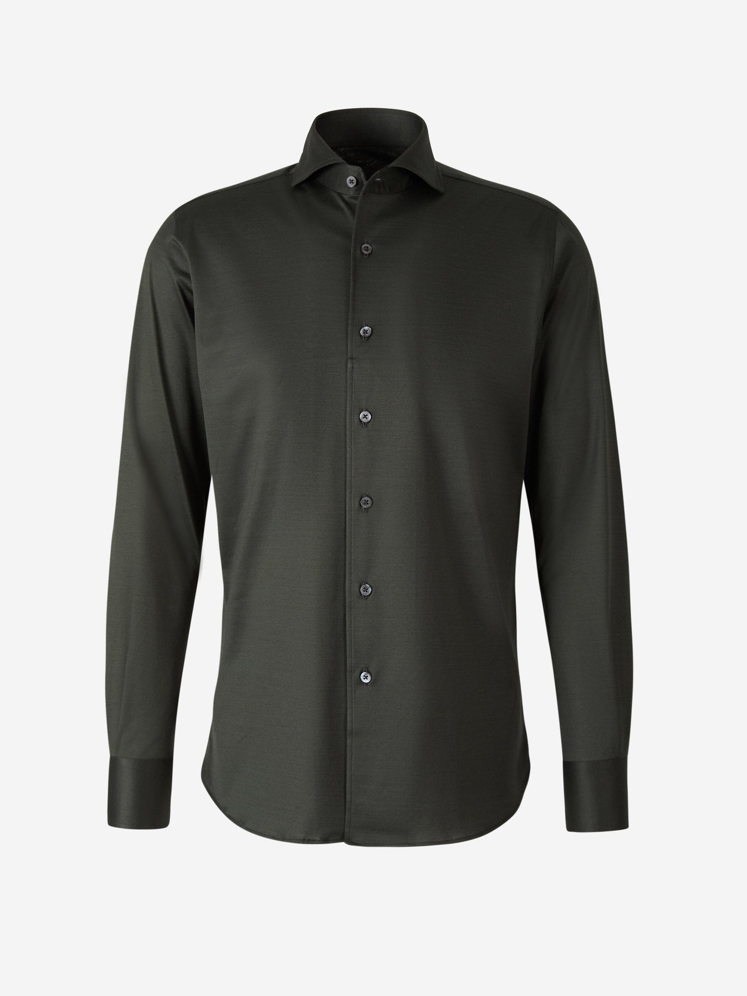 Canali Camisa Punto Algodón color Verde Oscuro sku 531-005596 05 - Foto 1