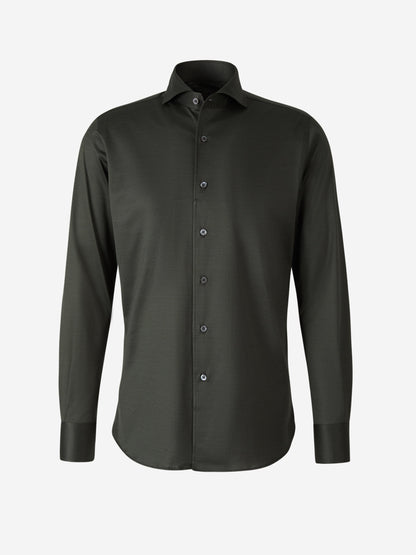 Canali Camisa Punto Algodón color Verde Oscuro sku 531-005596 05 - Foto 1