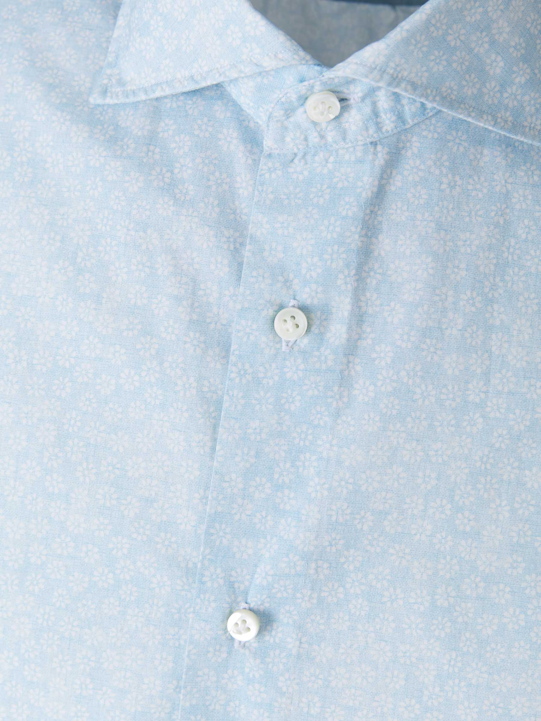 Vincenzo di Ruggiero Camisa Floral Algodón color Azul Cielo sku 531-005616 01 - Foto 3