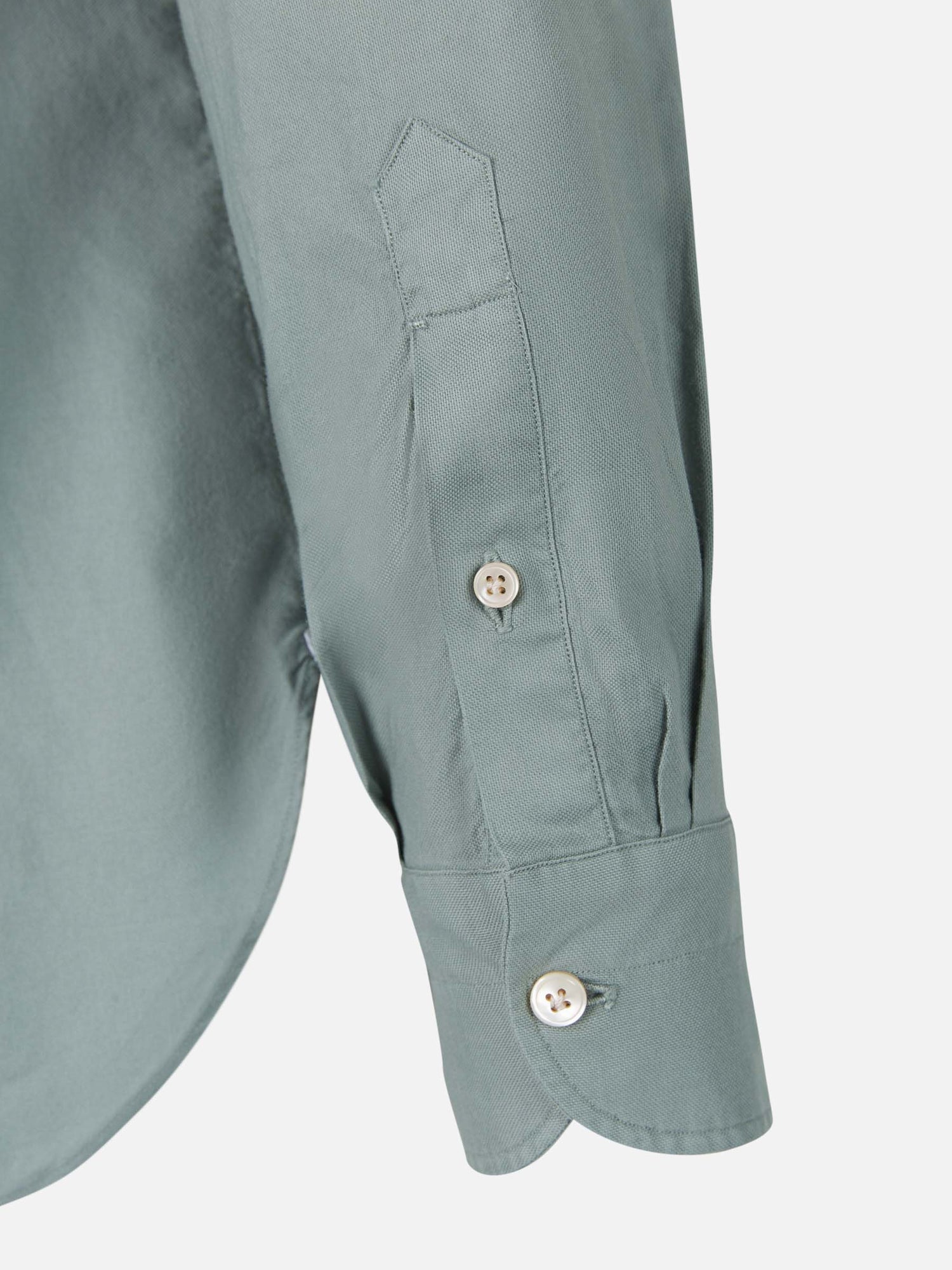 Borrelli Camisa Lisa Algodón color Verde Militar sku 531-005677 04 - Foto 12