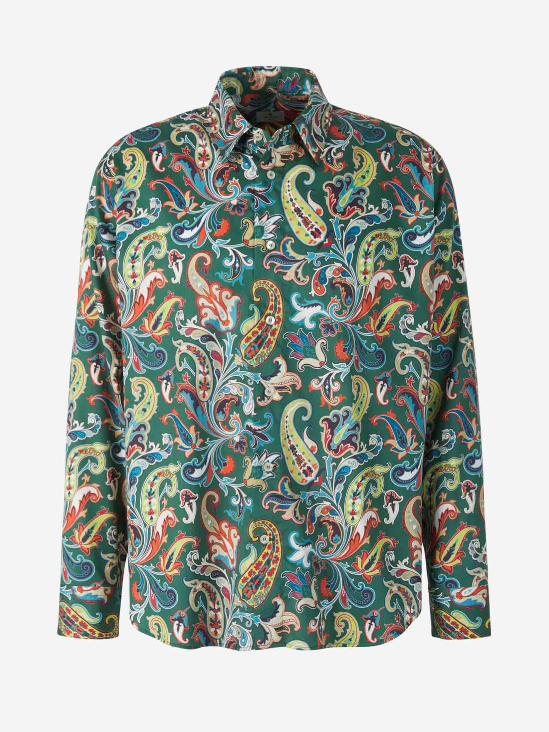 Etro Camisa Paisley Popelina color Verde Oscuro sku 531-005703 01 - Foto 1
