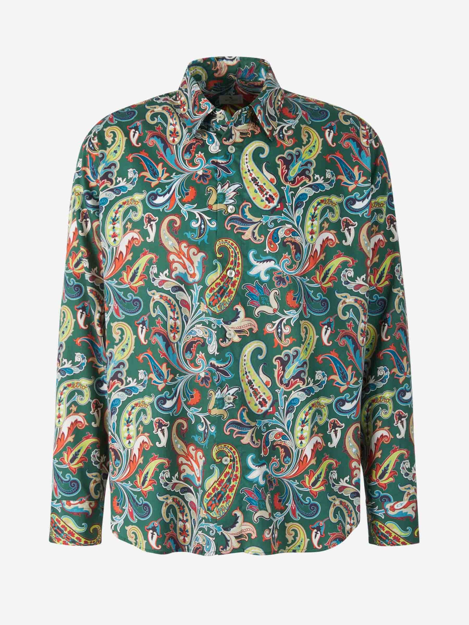 Etro Camisa Paisley Popelina color Verde Oscuro sku 531-005703 01 - Foto 1