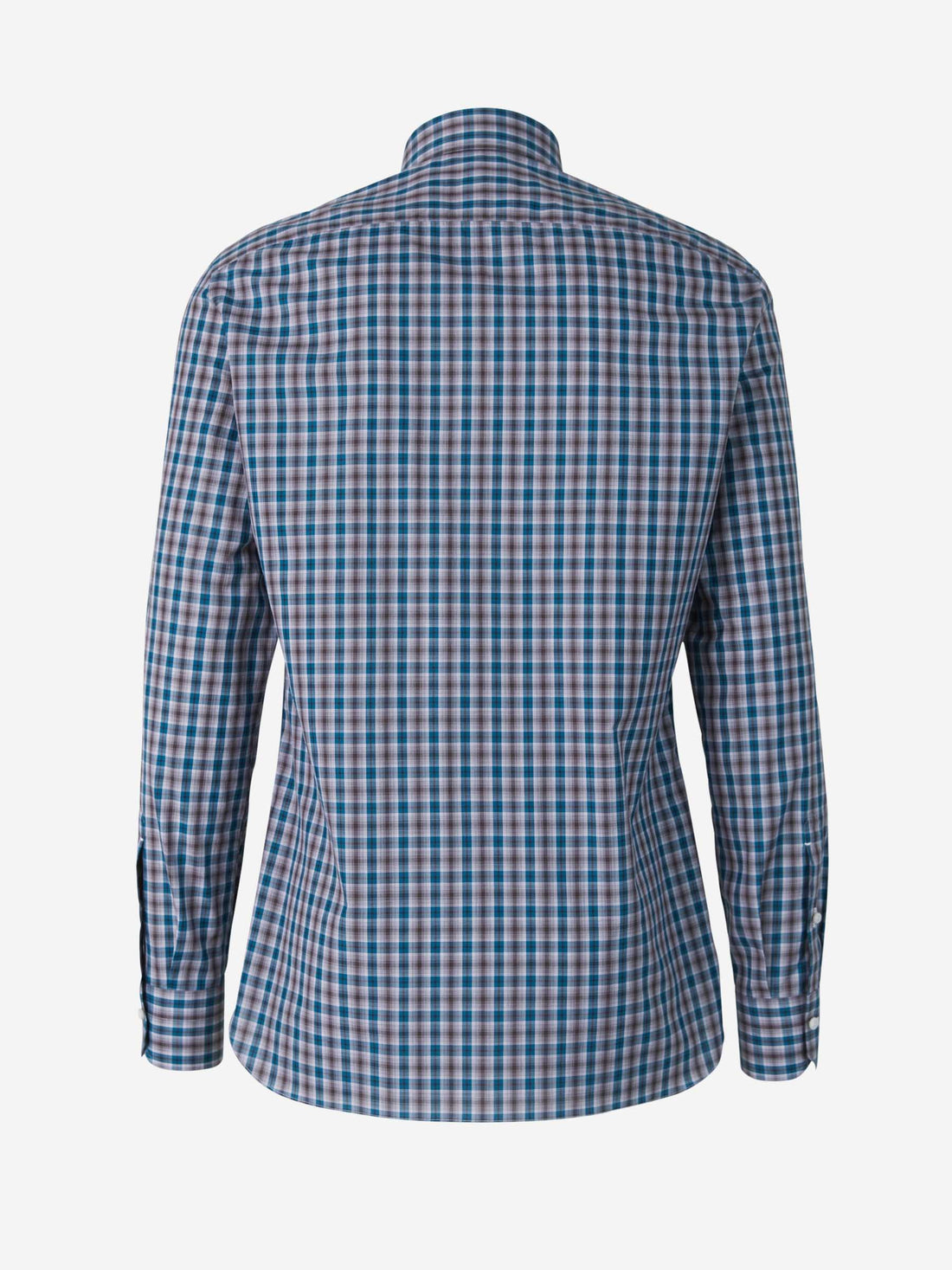 Isaia Camisa Motivo Cuadros color Azul Real sku 531-005713 01 - Foto 2