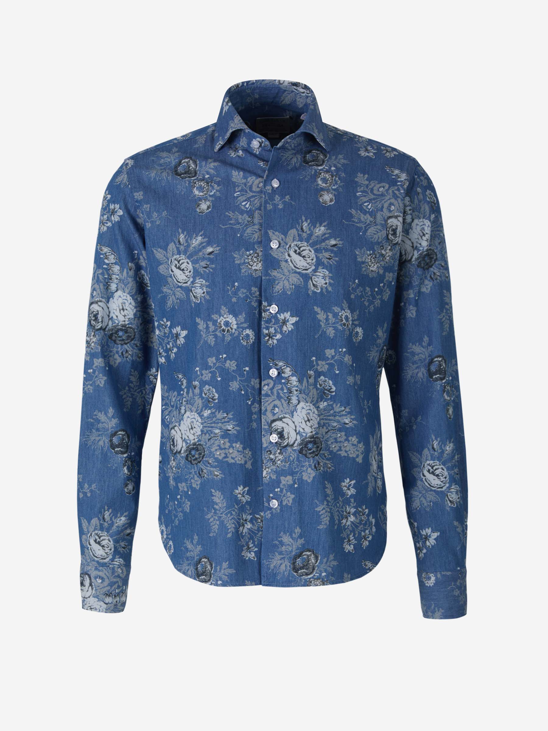 Orian Camisa Denim Floral color Azul Denim sku 531-005727 02 - Foto 1