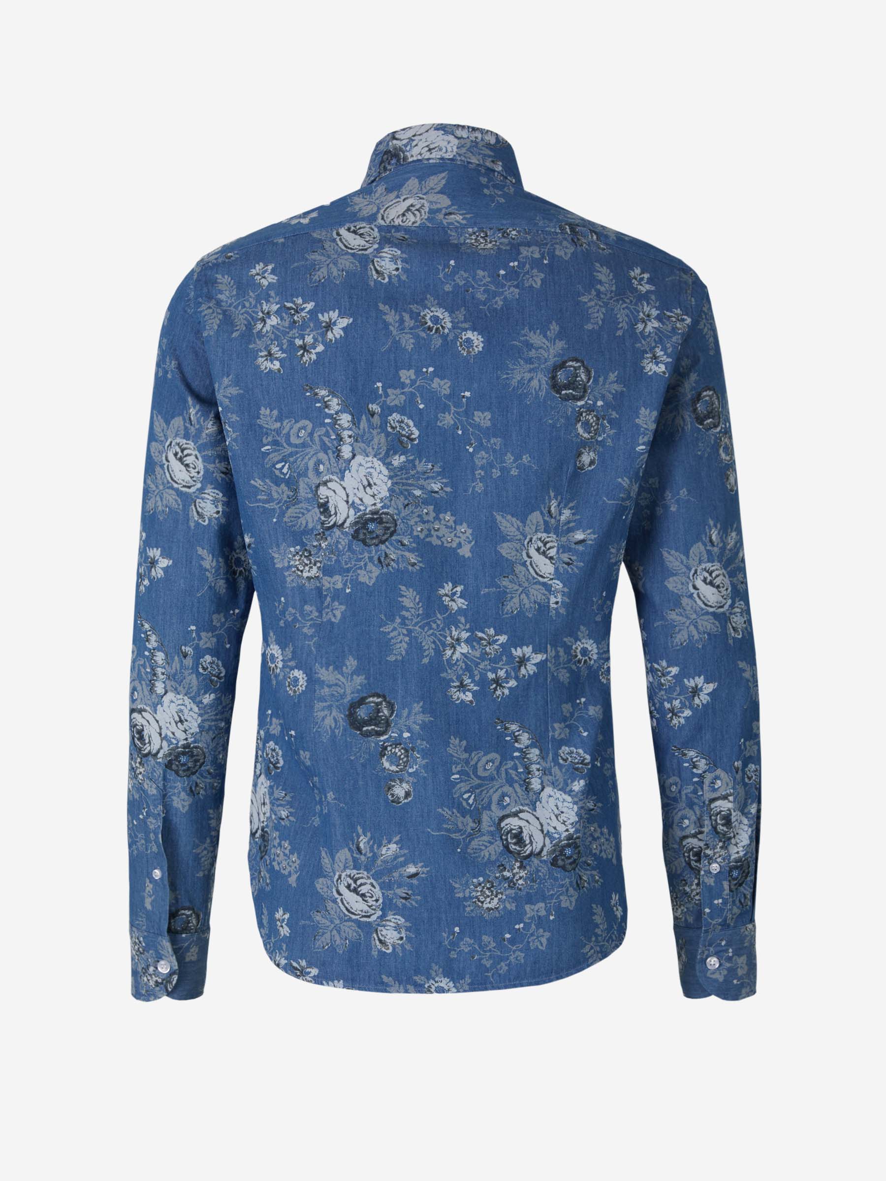 Orian Camisa Denim Floral color Azul Denim sku 531-005727 02 - Foto 2