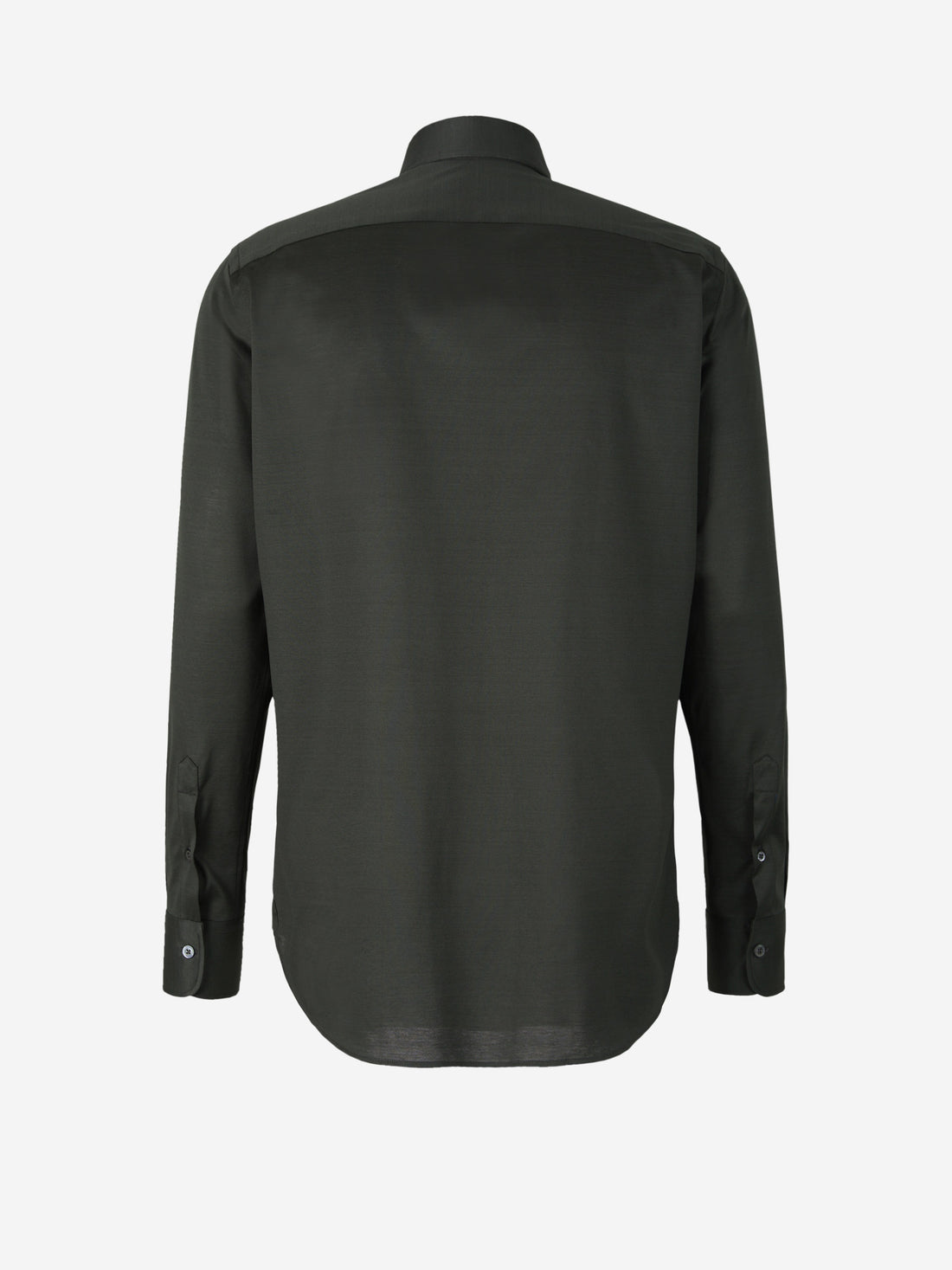 Canali Camisa Lisa Algodón color Verde Militar sku 531-005769 02 - Foto 2