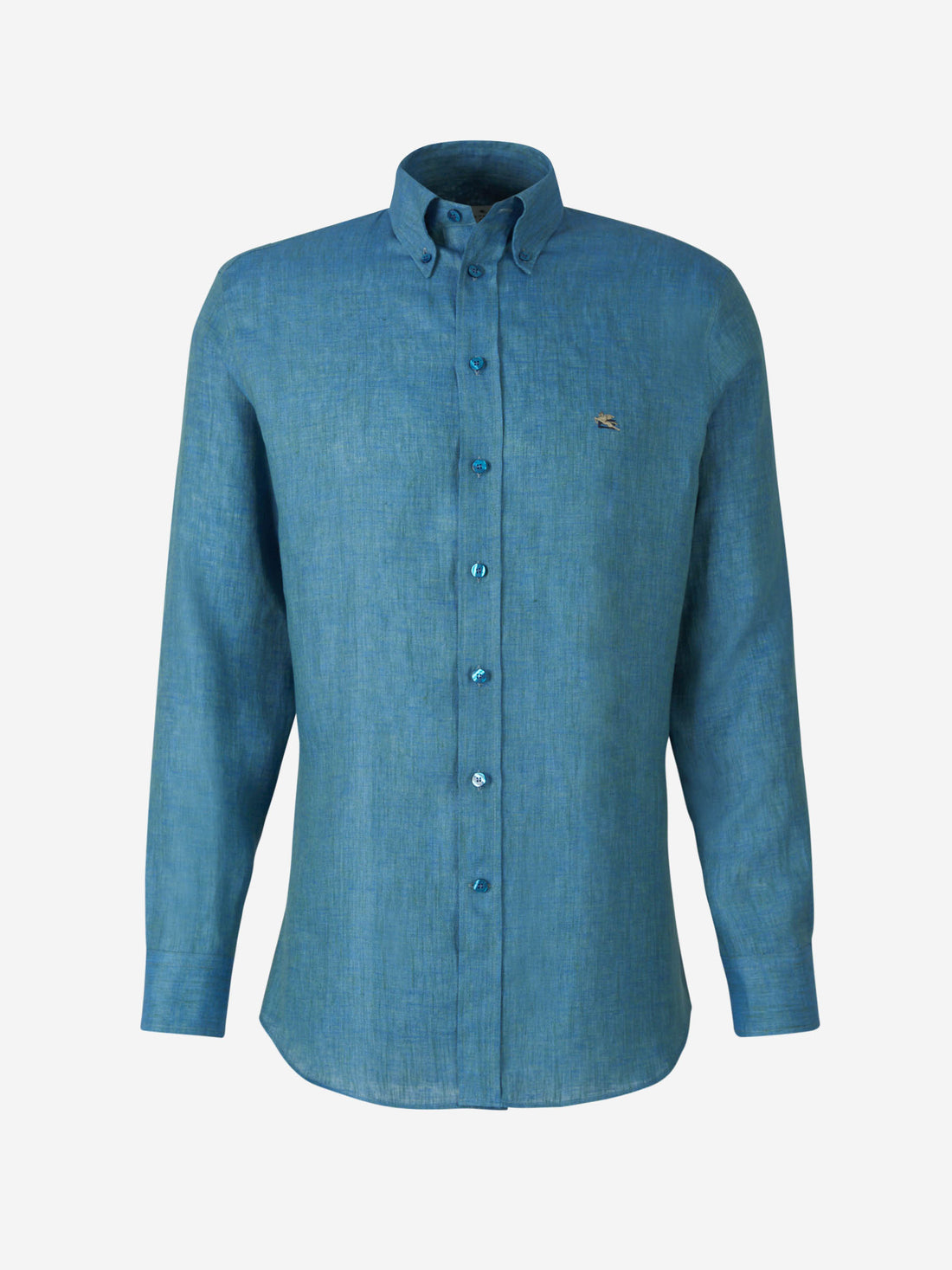 Etro Camisa Pegaso Lino color Azul Denim sku 531-005816 01 - Foto 1