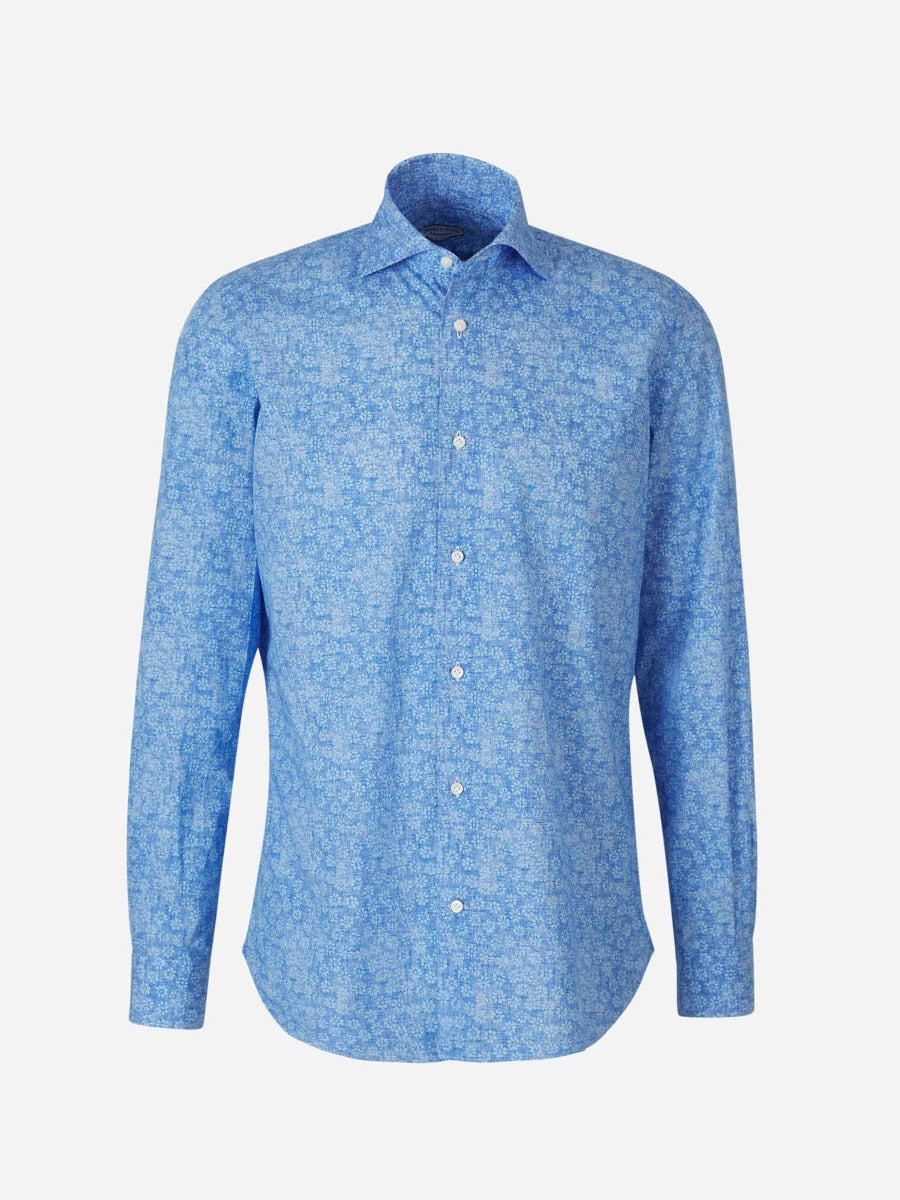 Vincenzo di Ruggiero Camisa Floral Algodón color Azul Real sku 531-005867 01 - Foto 1