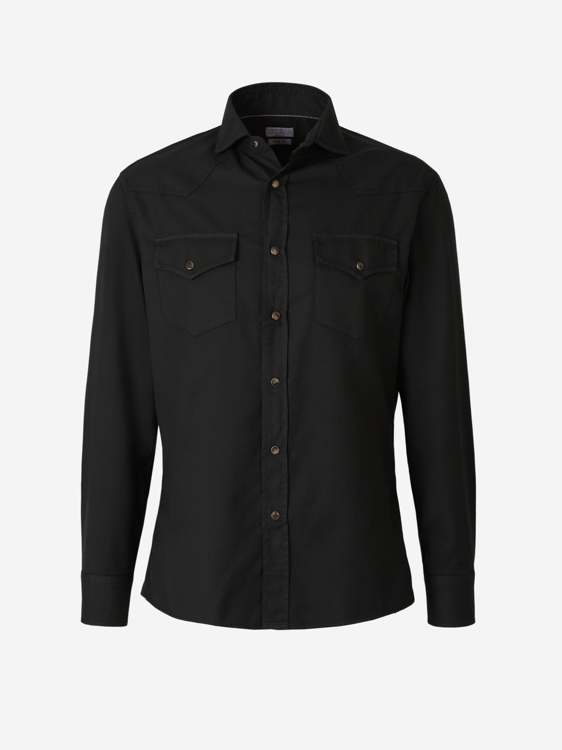 Brunello Cucinelli Camisa Sarga Algodón color Negro sku 531-005873 01 - Foto 1