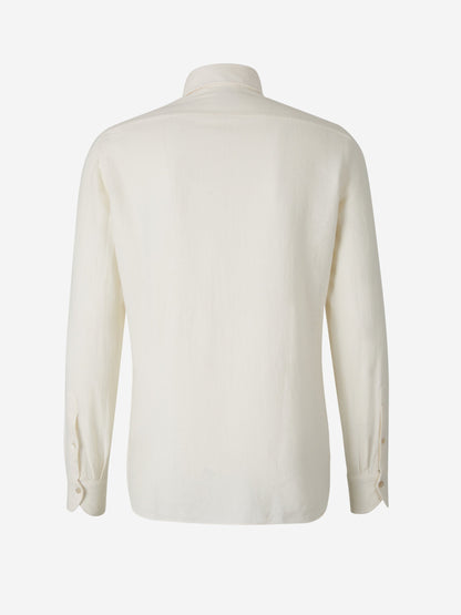 Borrelli Camisa Algodón Y Lana color Beis sku 531-006034 01 - Foto 2