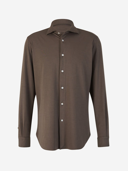 Vincenzo di Ruggiero Camisa Punto Elástico color Marron sku 531-006085 03 - Foto 1