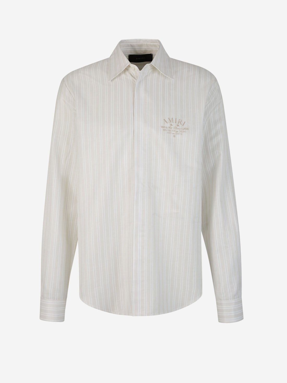 Amiri Camisa Logo Rayas color Beis sku 531-006117 01 - Foto 1