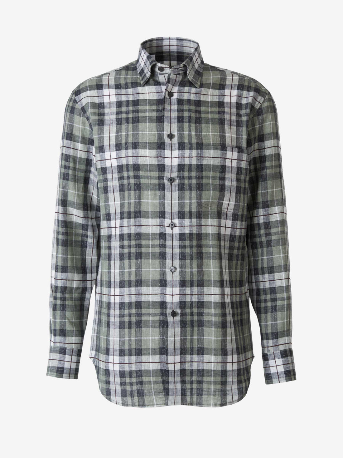 Brioni Camisa Motivo Cuadros color Verde Militar sku 532-000380 01 - Foto 1