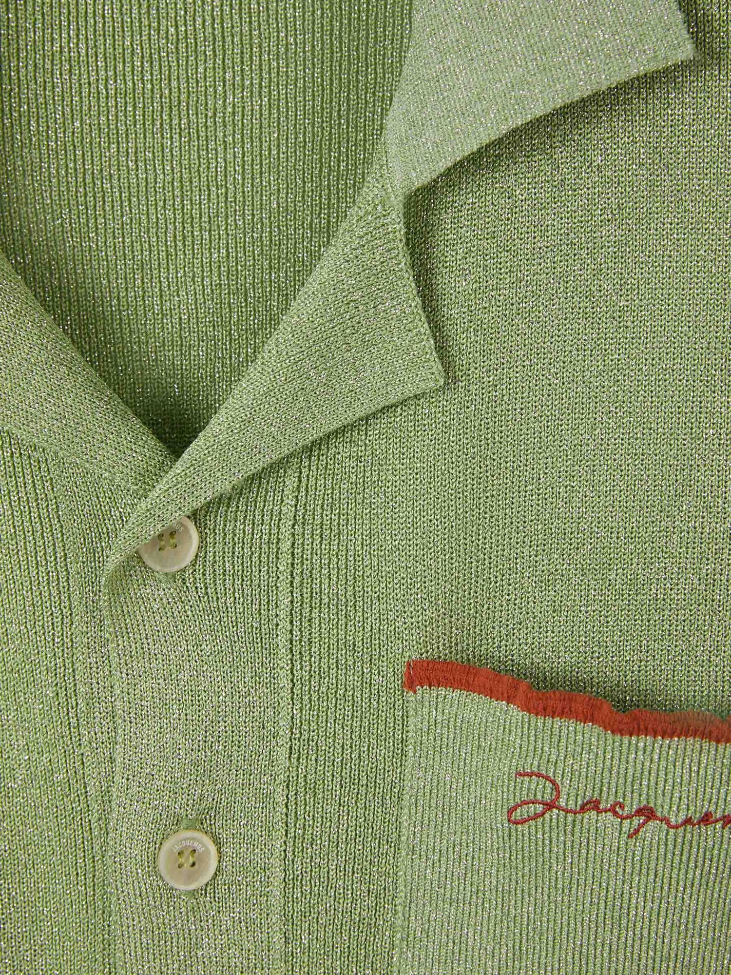 Jacquemus Cárdigan Punto Brillante color Verde Azulado sku 532-000456 01 - Foto 3