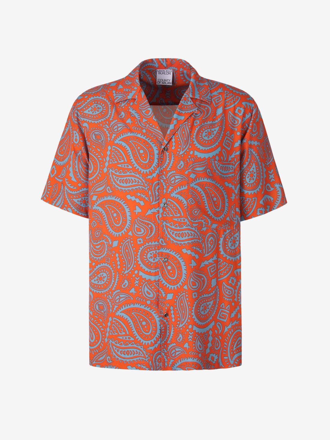 Marcelo Burlon Camisa Motivo Paisley color Naranja sku 532-000471 01 - Foto 1