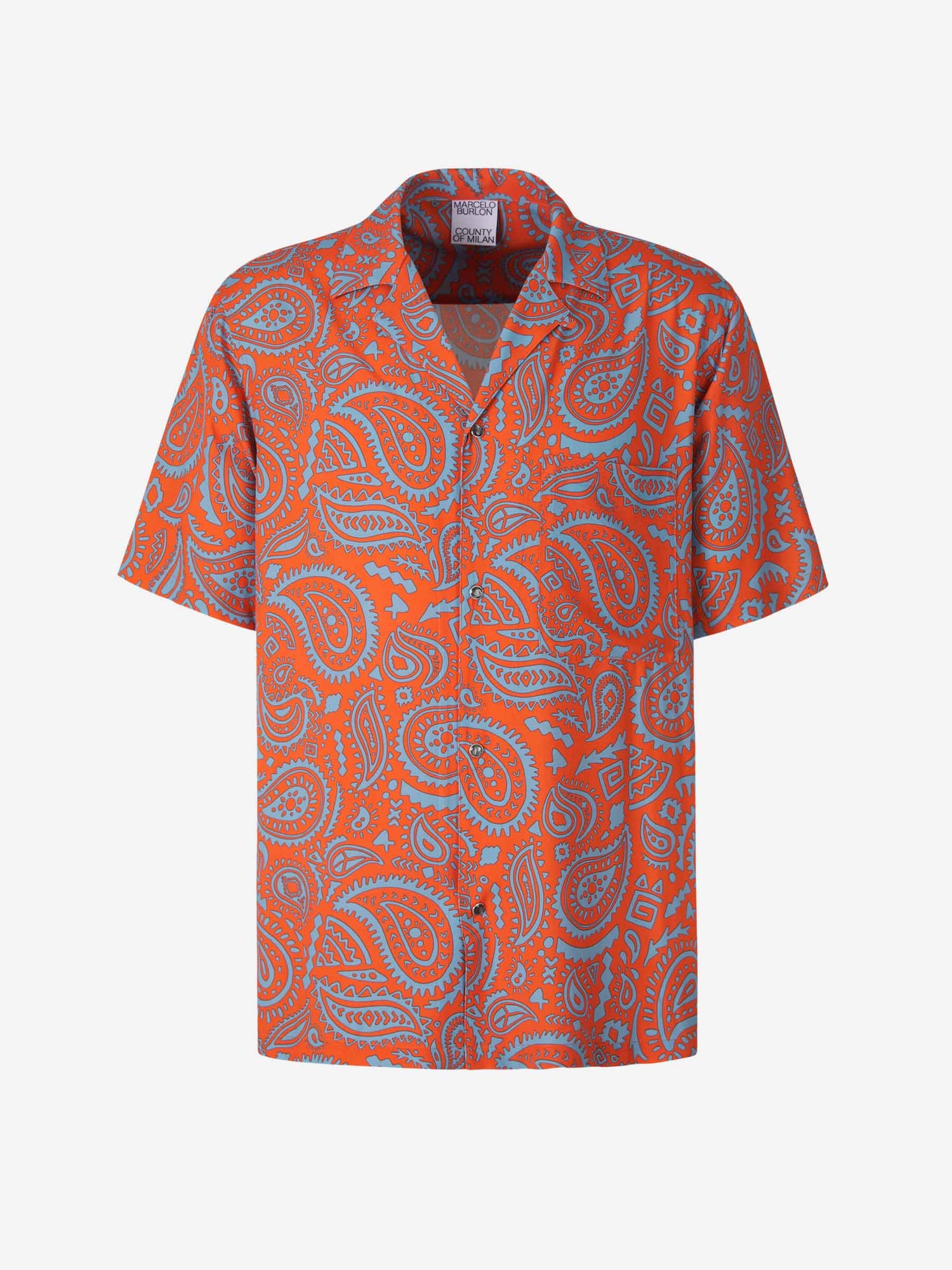 Marcelo Burlon Camisa Motivo Paisley color Naranja sku 532-000471 01 - Foto 1