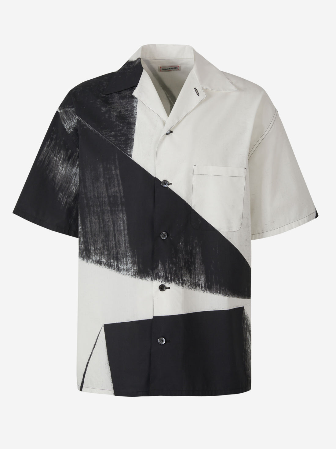 Alexander McQueen Camisa Motivo Asimétrico color Negro sku 532-000474 01 - Foto 1
