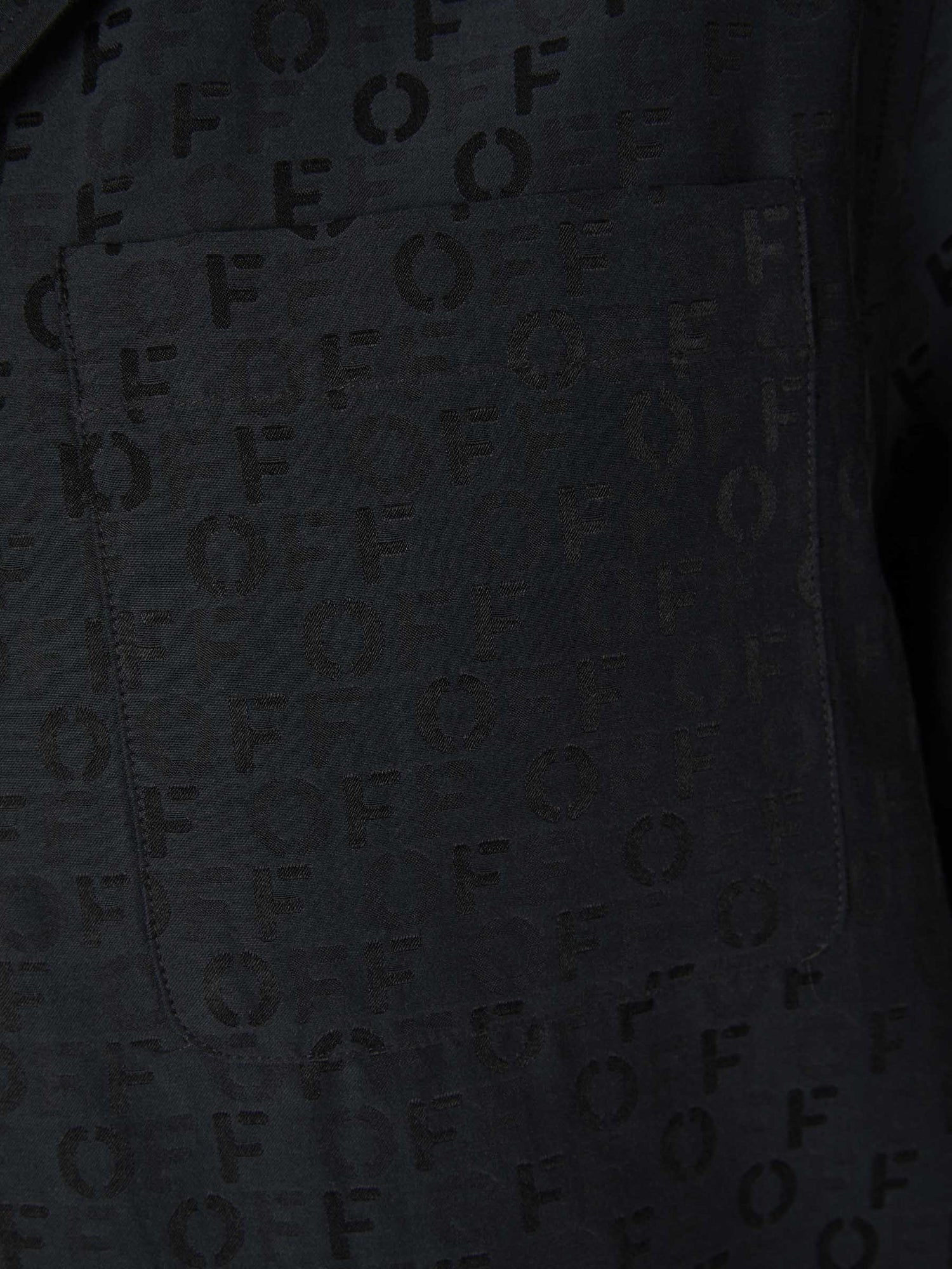 Off-White Camisa Seda Y Algodón color Negro sku 532-000499 01 - Foto 4