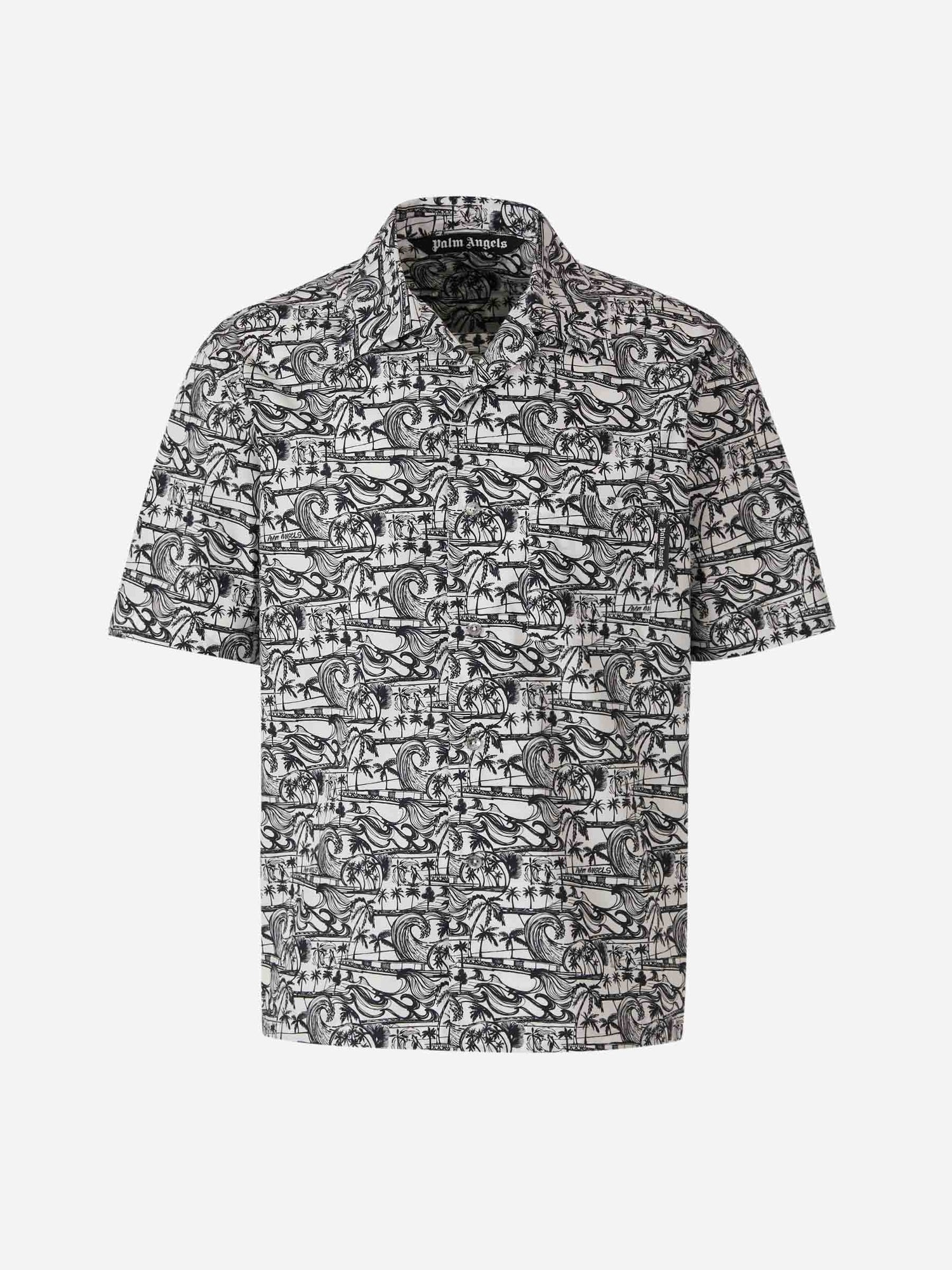 Palm Angels Camisa Gráfico Estampado color Blanco y Negro sku 532-000502 01 - Foto 1
