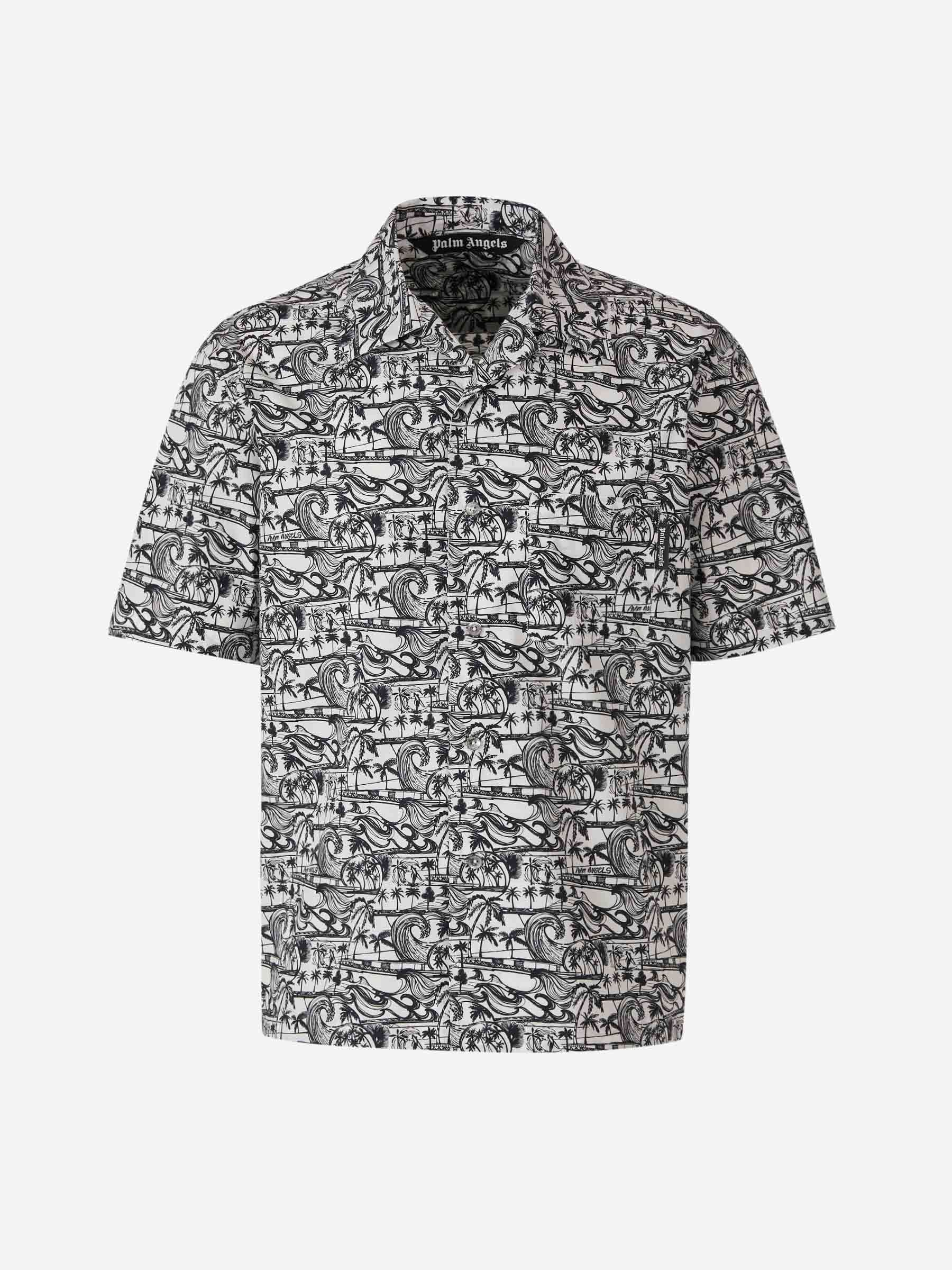 Palm Angels Camisa Gráfico Estampado color Blanco y Negro sku 532-000502 01 - Foto 1