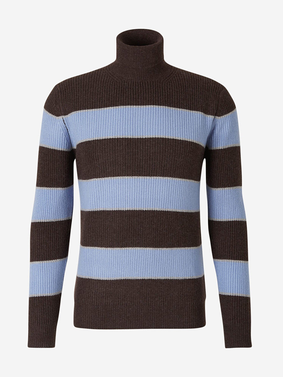 Outlet online Borrelli Hombre Jersey Canalé Rayas color Marron sku 542-001852 01 - Foto 1