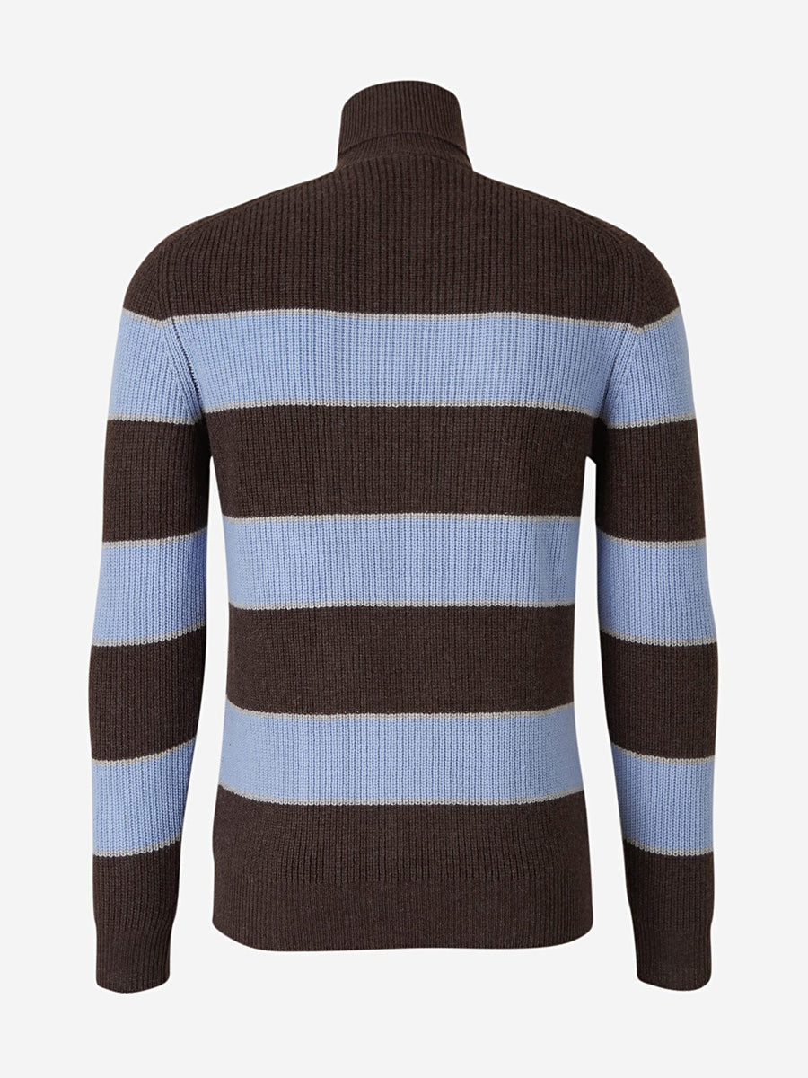 Outlet online Borrelli Hombre Jersey Canalé Rayas color Marron sku 542-001852 01 - Foto 2