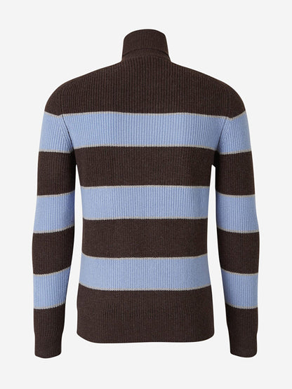 Outlet online Borrelli Hombre Jersey Canalé Rayas color Marron sku 542-001852 01 - Foto 2