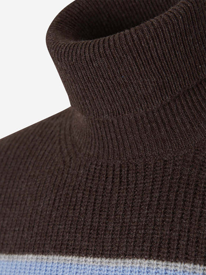 Outlet online Borrelli Hombre Jersey Canalé Rayas color Marron sku 542-001852 01 - Foto 3