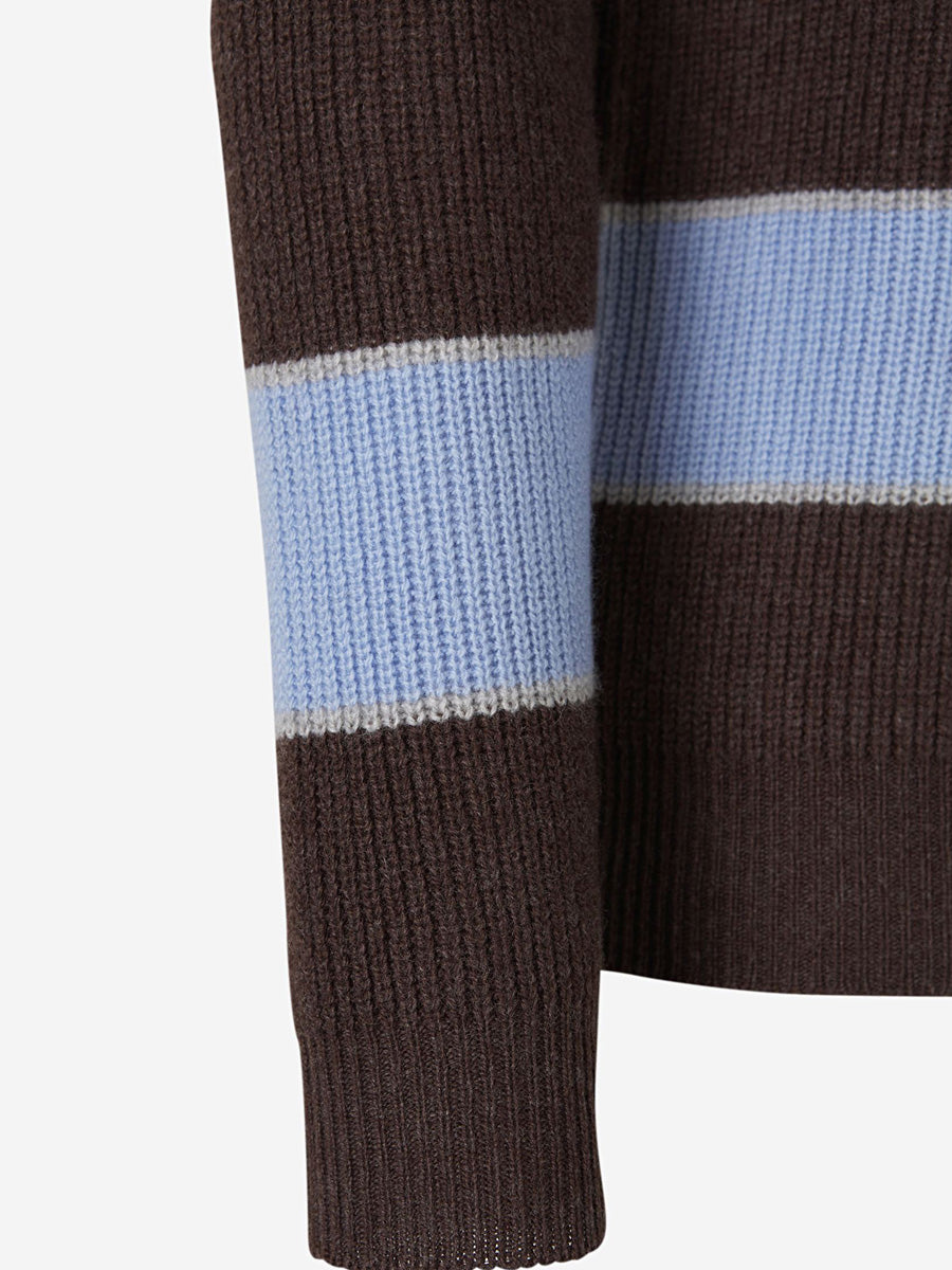 Outlet online Borrelli Hombre Jersey Canalé Rayas color Marron sku 542-001852 01 - Foto 4