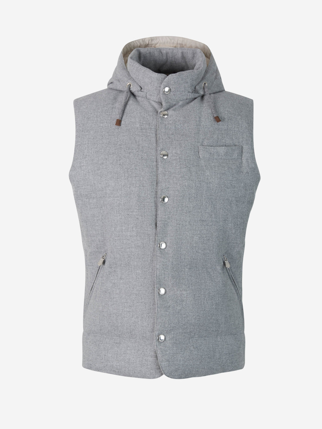 Brunello Cucinelli Chaleco Acolchado Lana color Gris Claro sku 544-000445 01 - Foto 1