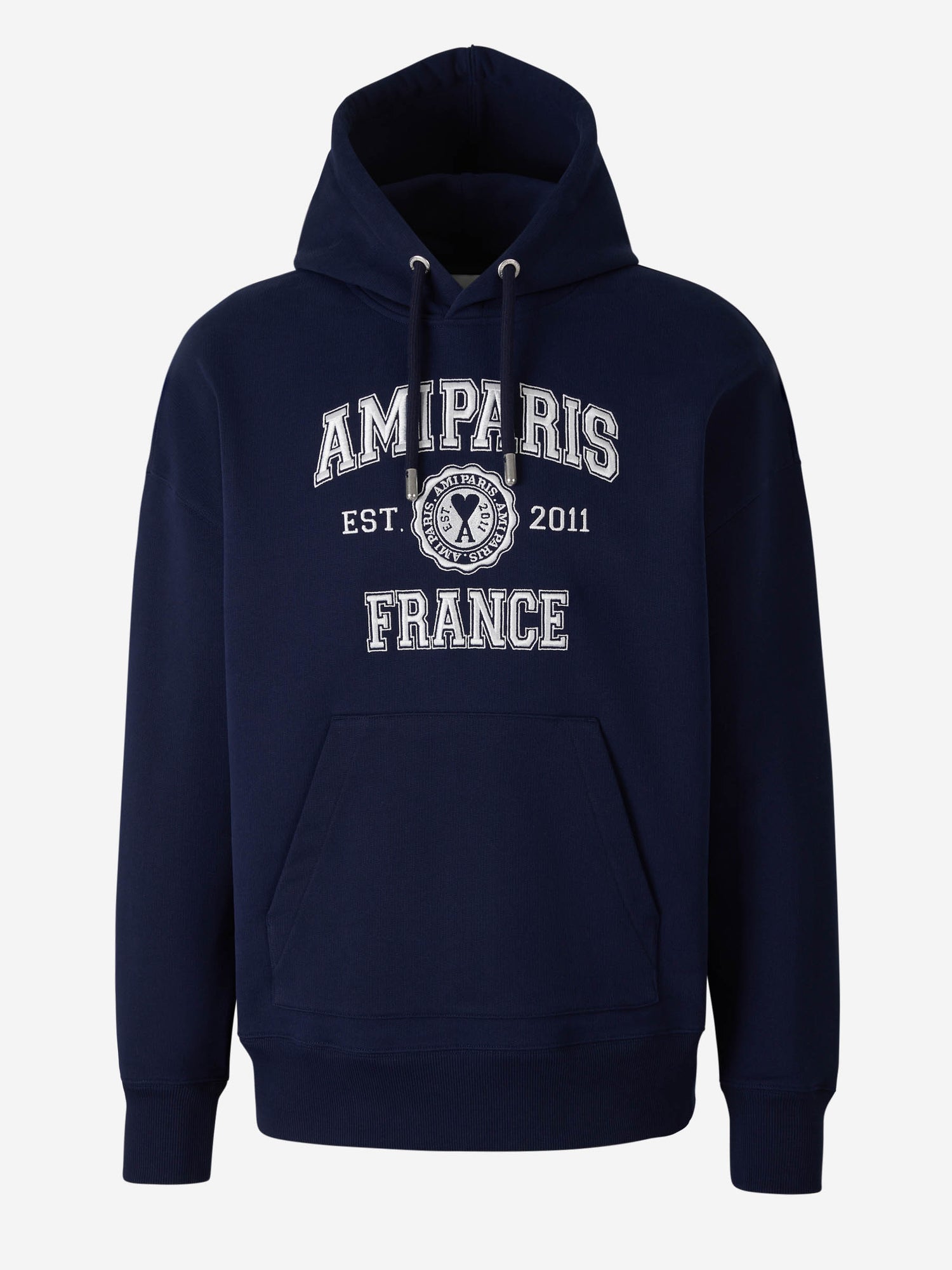 Ami Paris Sudadera Logo Bordado color Azul Noche sku 545-001169 01 - Foto 1