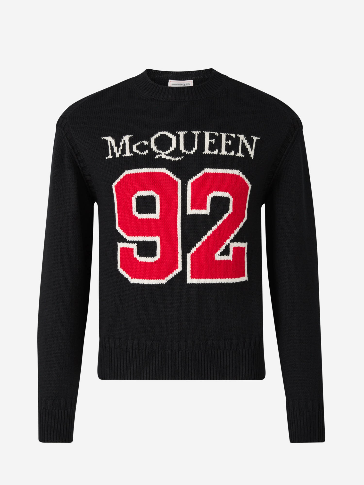 Outlet online Alexander McQueen Hombre Jersey Punto Logo 92 color Negro sku 545-001201 01 - Foto 1