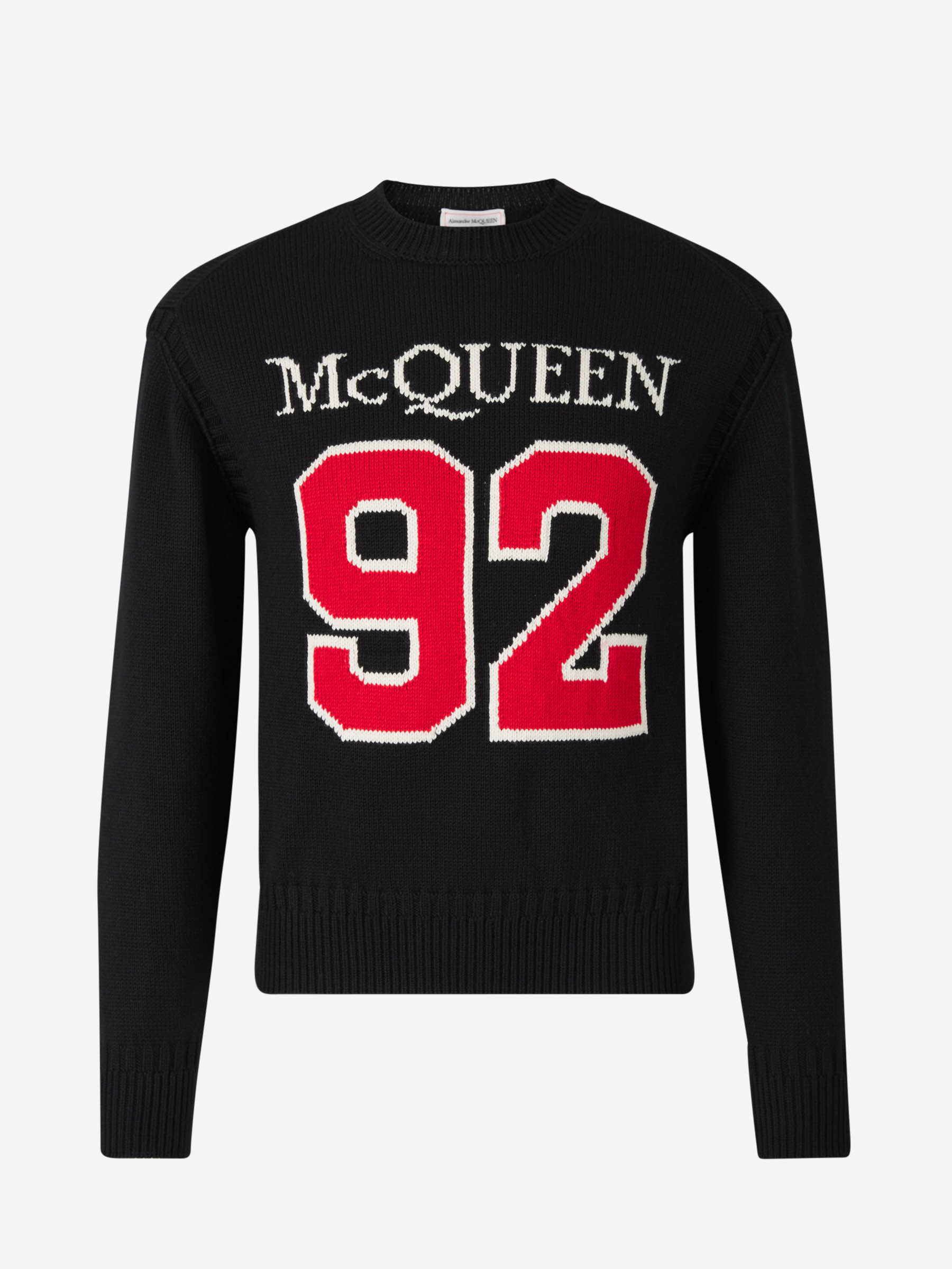 Outlet online Alexander McQueen Hombre Jersey Punto Logo 92 color Negro sku 545-001201 01 - Foto 1