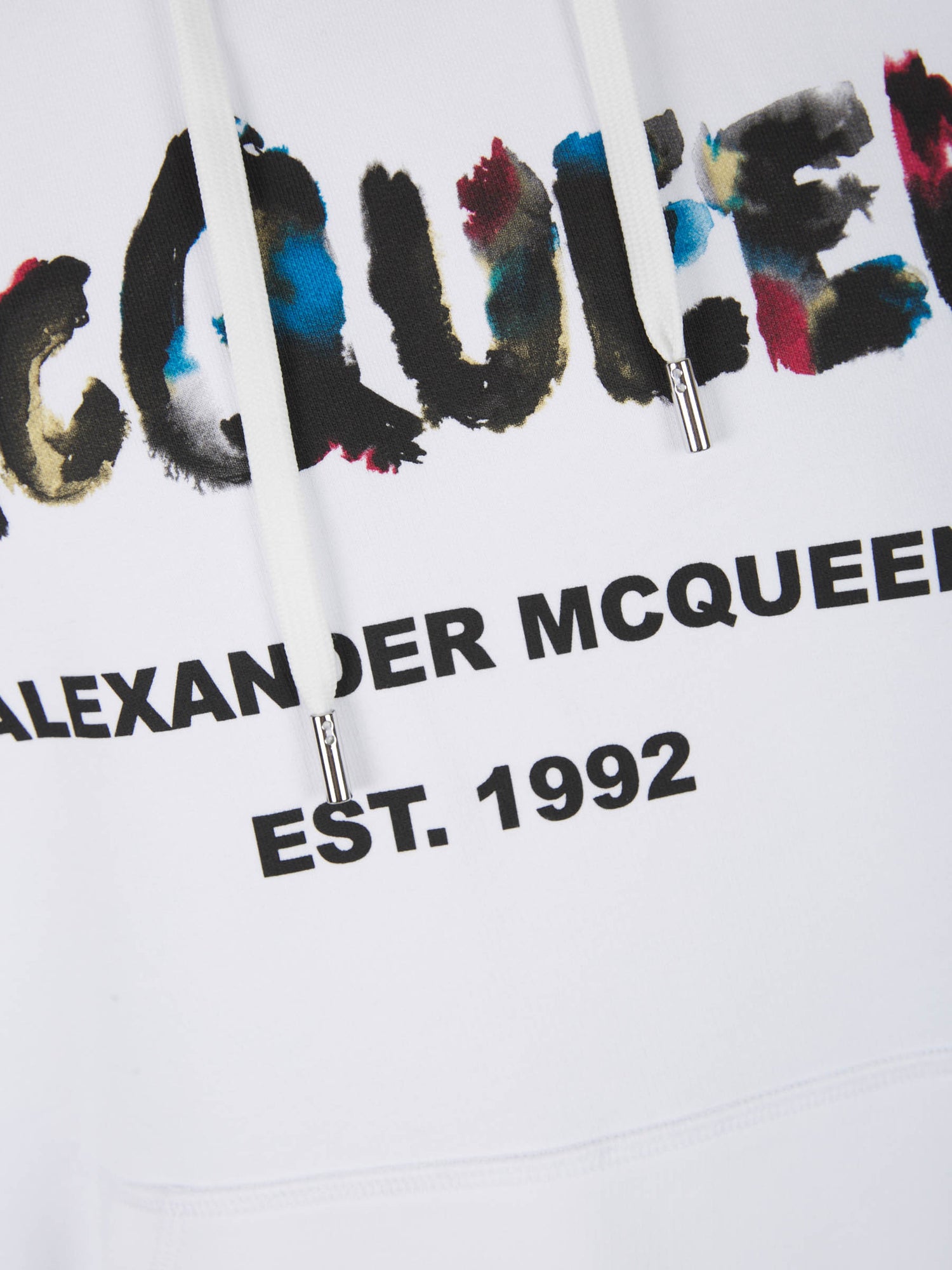 Alexander McQueen Sudadera Logo Acuarela color Blanco sku 545-001207 01 - Foto 4
