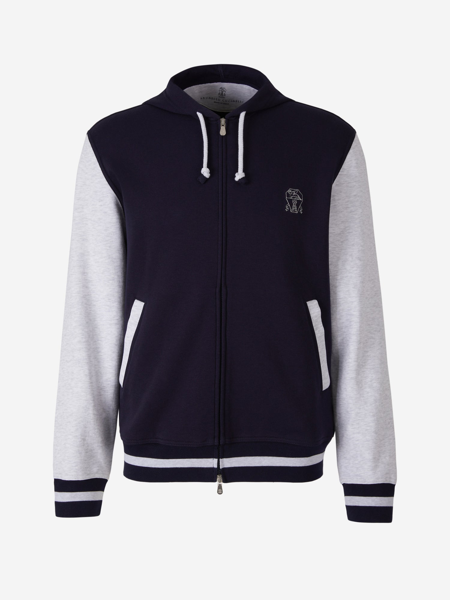 Outlet online Brunello Cucinelli Hombre Sudadera Mangas Contraste color Azul Noche sku 545-001238 01 - Foto 1