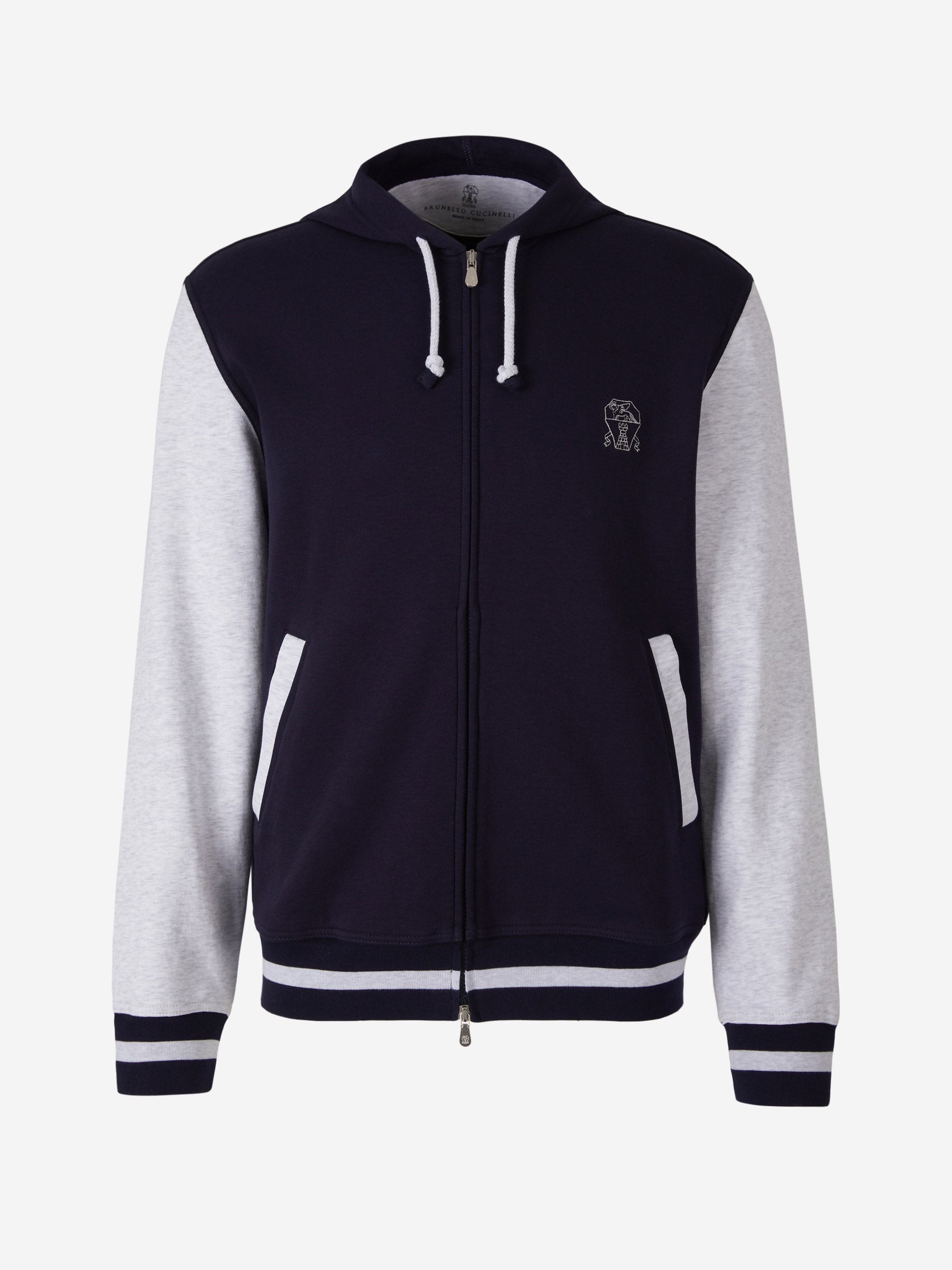 Outlet online Brunello Cucinelli Hombre Sudadera Mangas Contraste color Azul Noche sku 545-001238 01 - Foto 1