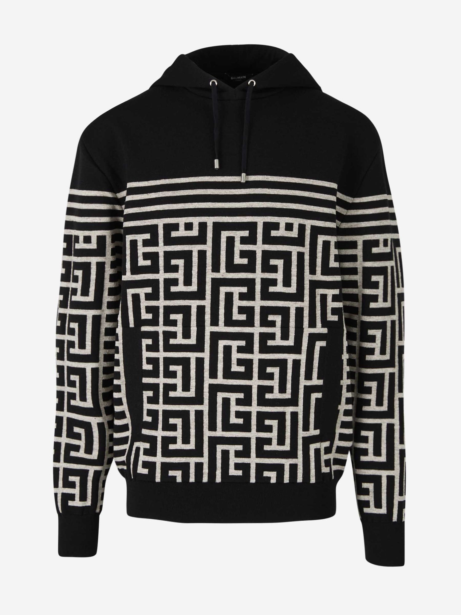Outlet online Balmain Hombre Sudadera Monograma Bicolor color Negro sku 545-001281 01 - Foto 1