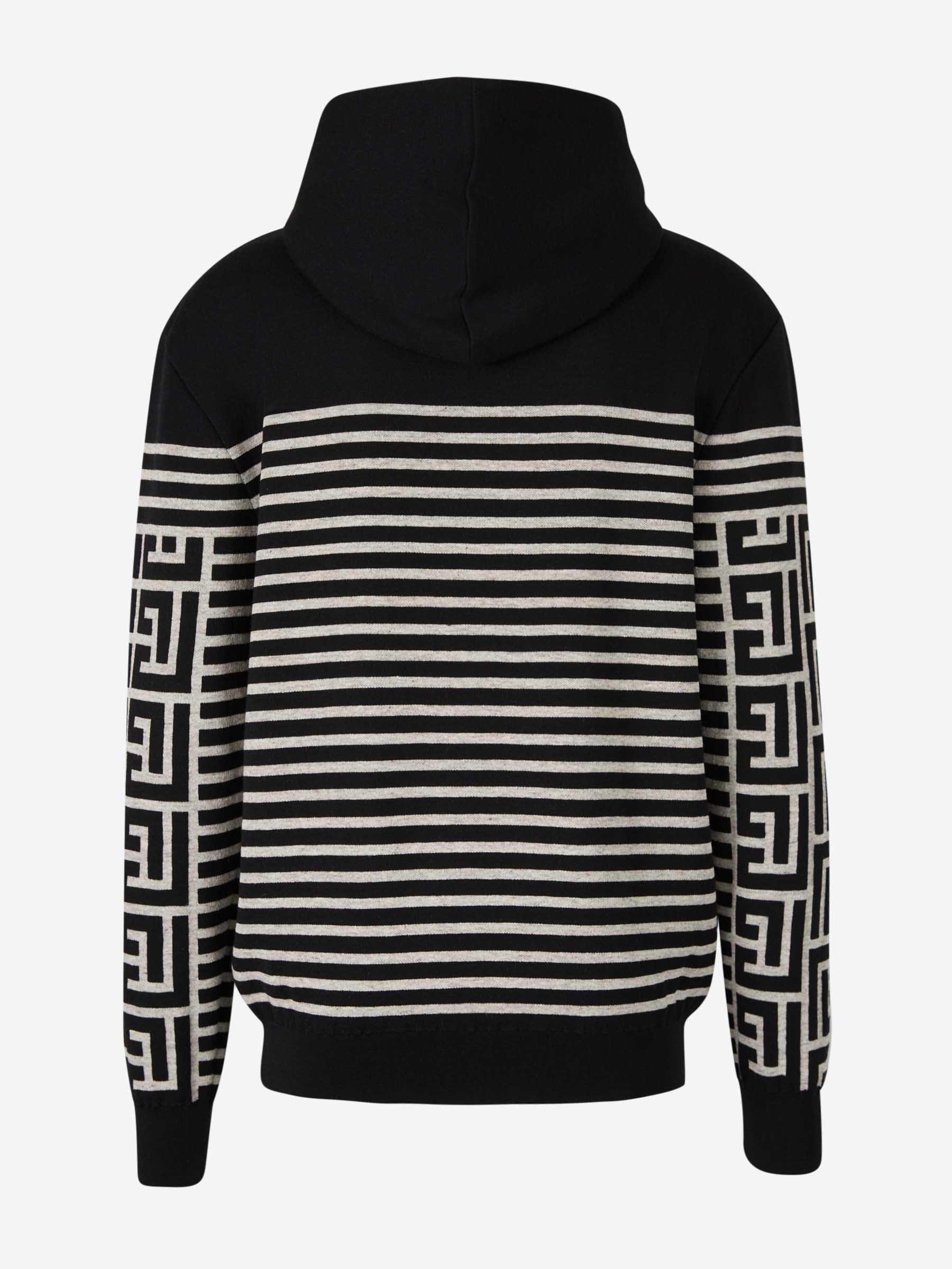 Outlet online Balmain Hombre Sudadera Monograma Bicolor color Negro sku 545-001281 01 - Foto 2