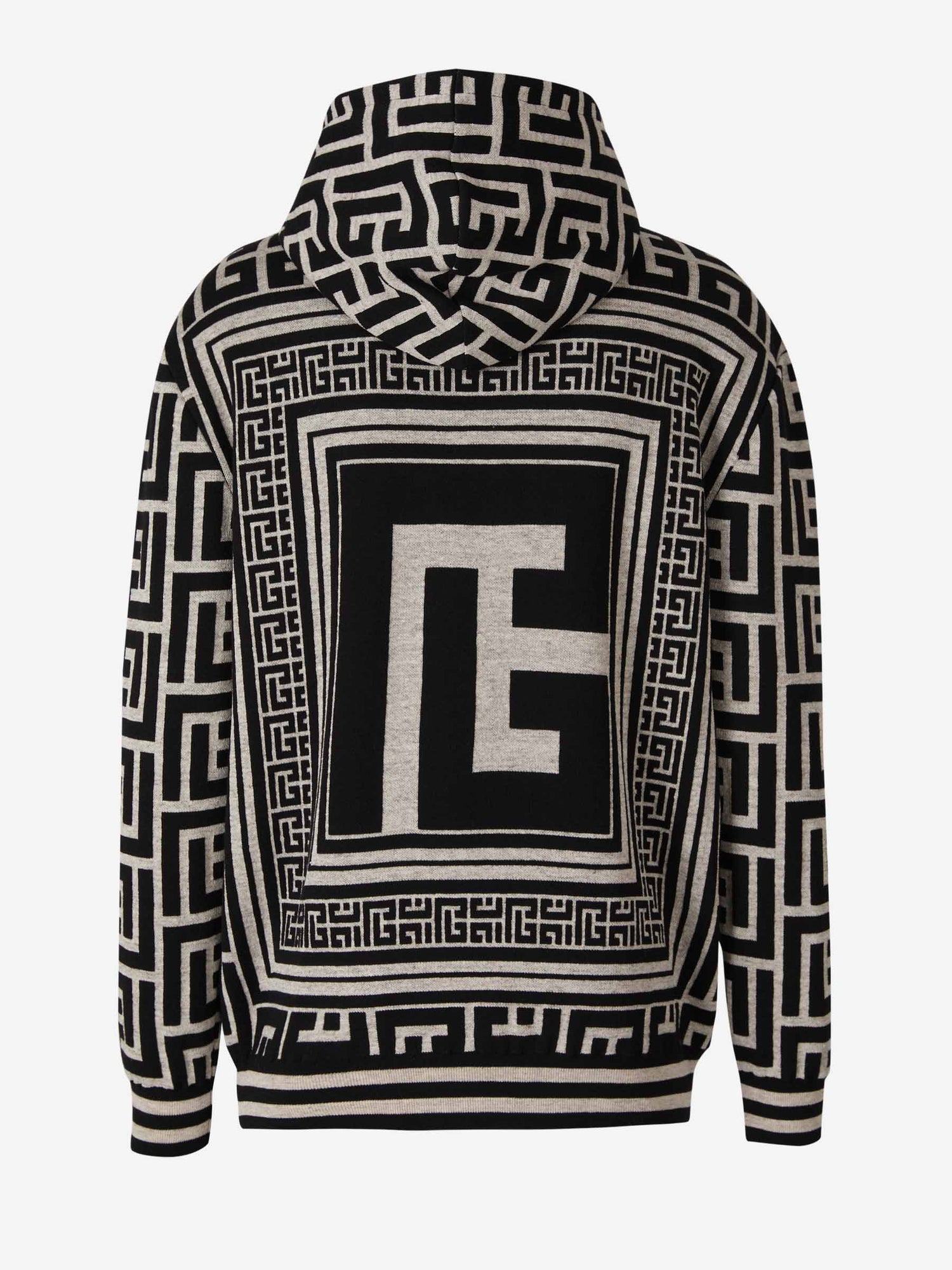 Outlet online Balmain Hombre Sudadera Monograma Jacquard color Blanco y Negro sku 545-001344 01 - Foto 2