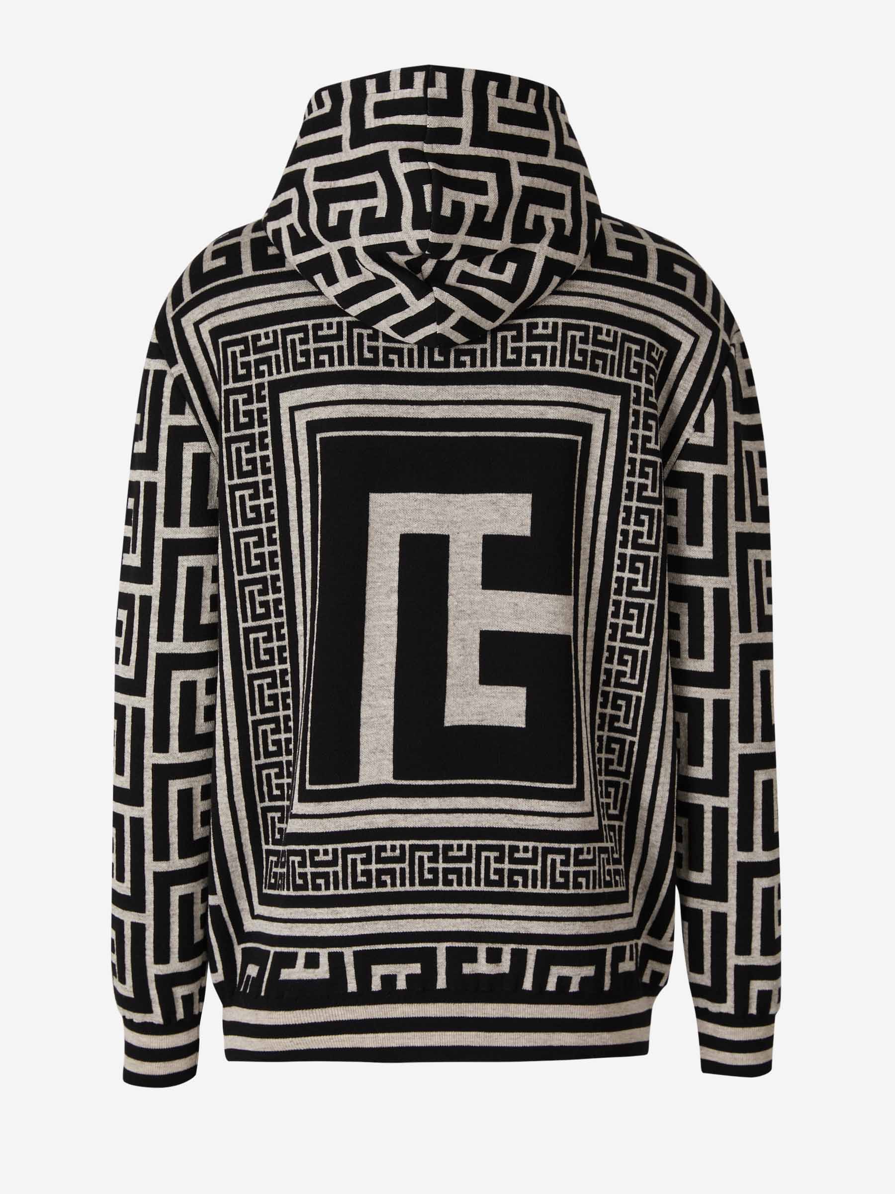 Outlet online Balmain Hombre Sudadera Monograma Jacquard color Blanco y Negro sku 545-001344 01 - Foto 2