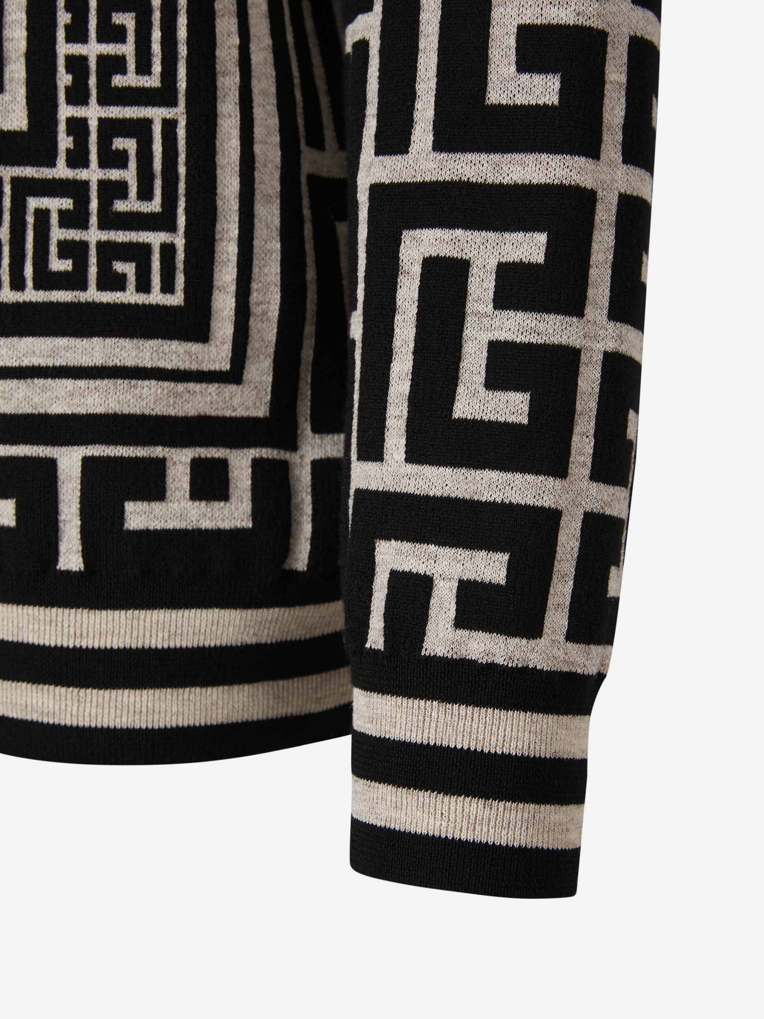 Balmain Sudadera Monograma Jacquard color Blanco y Negro sku 545-001344 01 - Foto 3