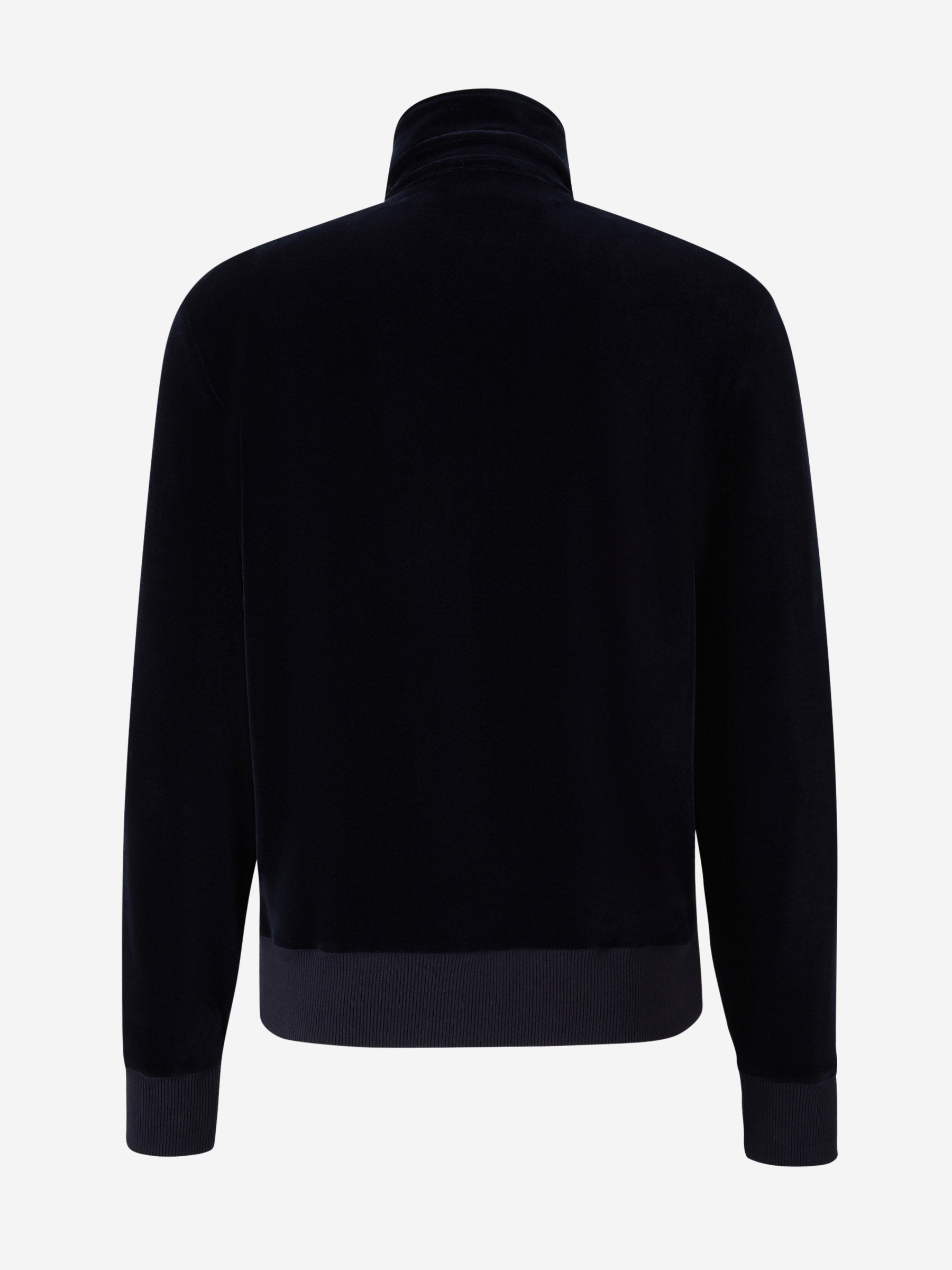 Outlet online Tom Ford Hombre Sudadera Cremallera Terciopelo color Azul Noche sku 545-001373 01 - Foto 2