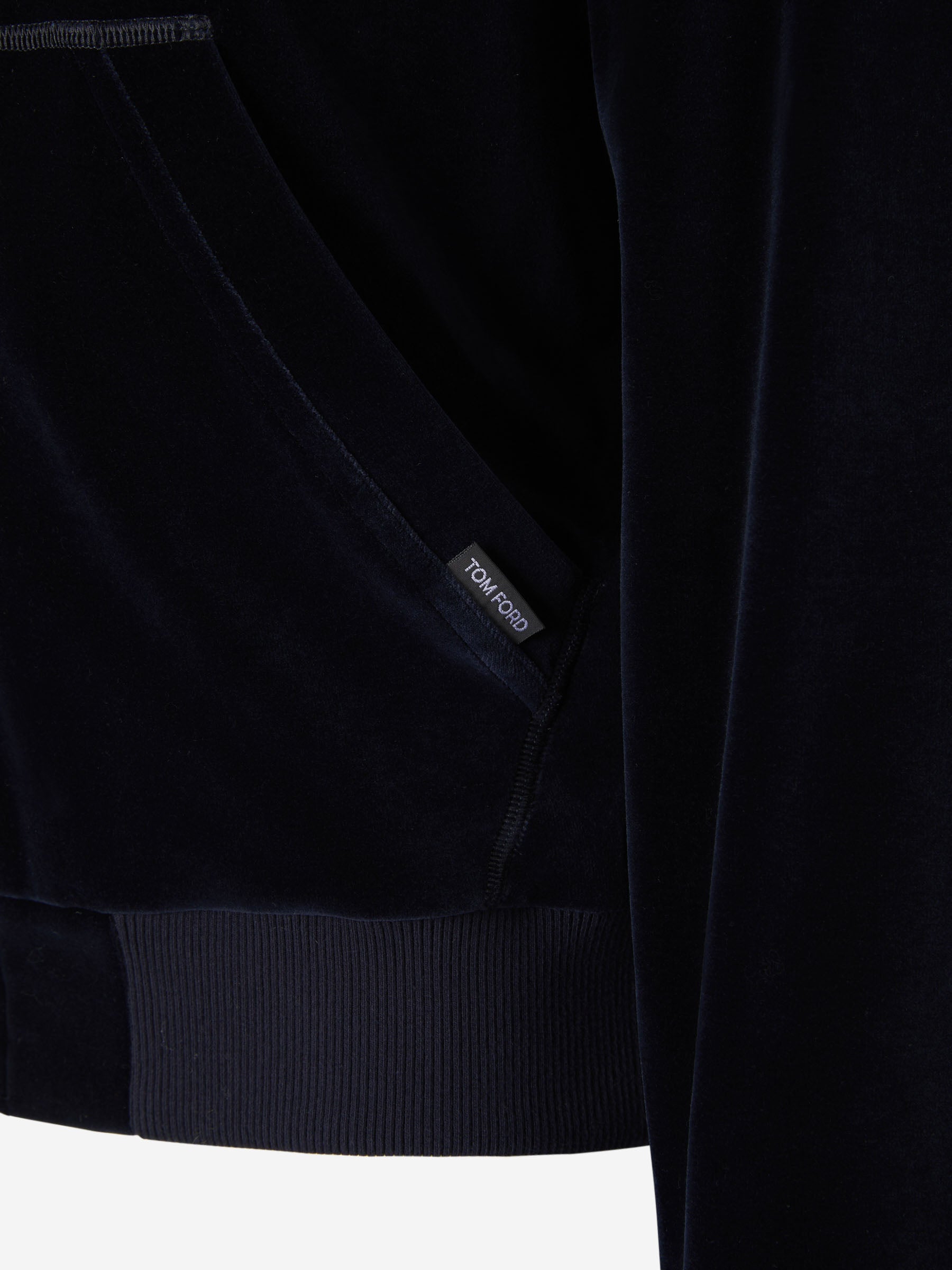 Outlet online Tom Ford Hombre Sudadera Cremallera Terciopelo color Azul Noche sku 545-001373 01 - Foto 4
