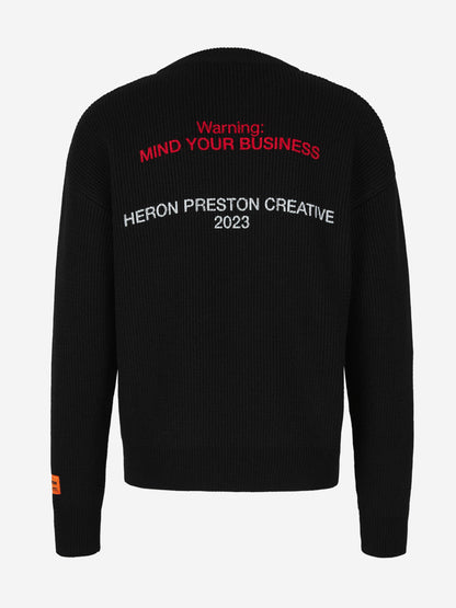 Heron Preston Sudadera Lana HPC color Negro sku 545-001401 01 - Foto 2
