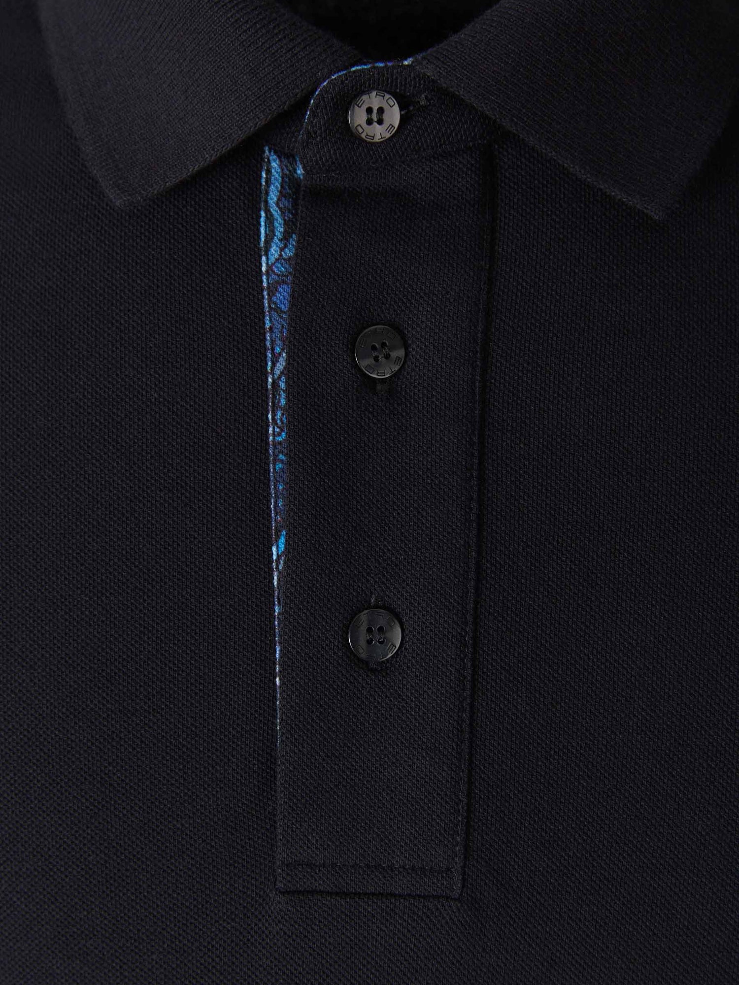 Etro Polo Logo Bordado color Negro sku 551-000301 01 - Foto 3