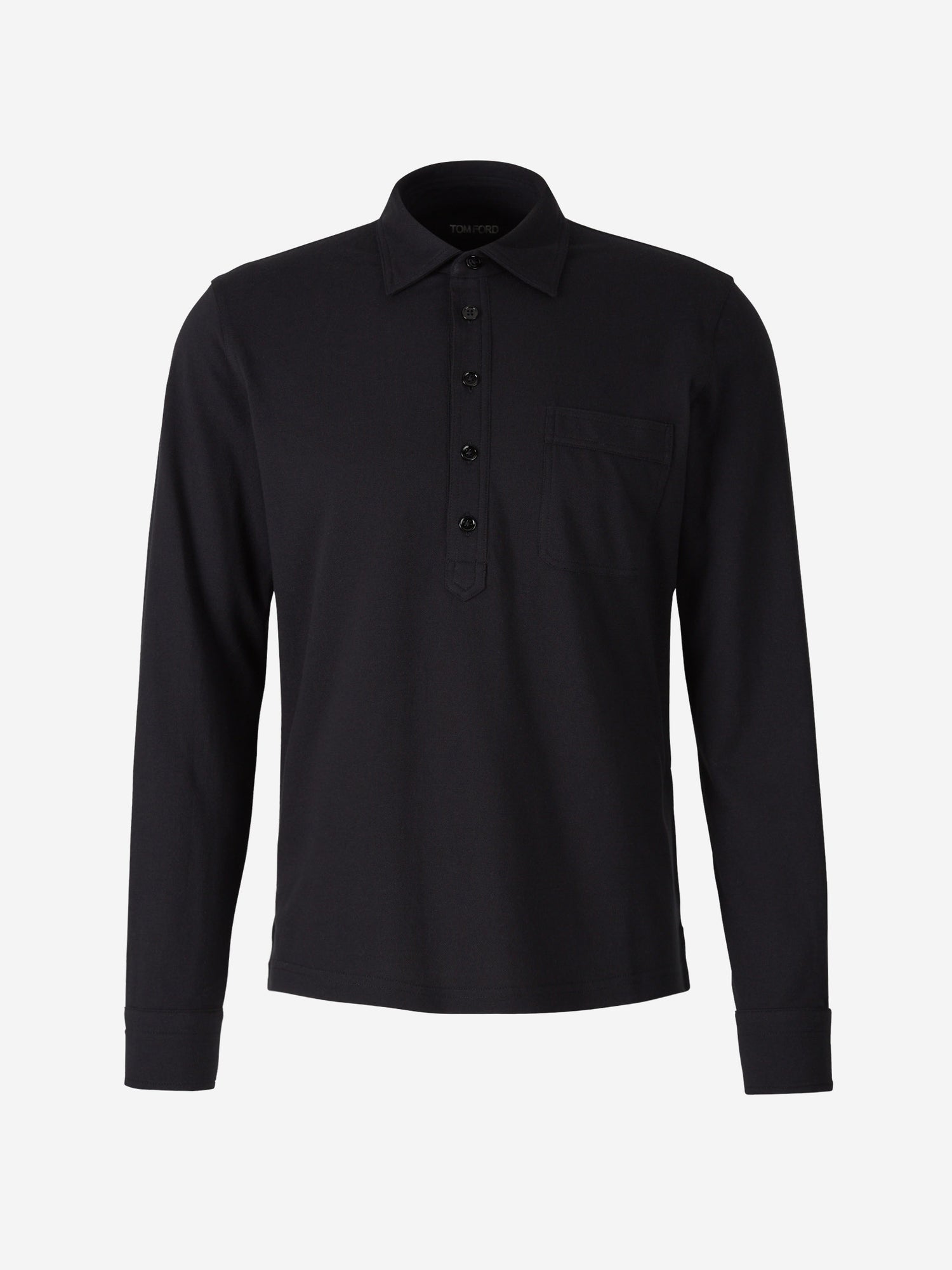 Tom Ford Polo Seda Y Algodón color Negro sku 551-000318 01 - Foto 1
