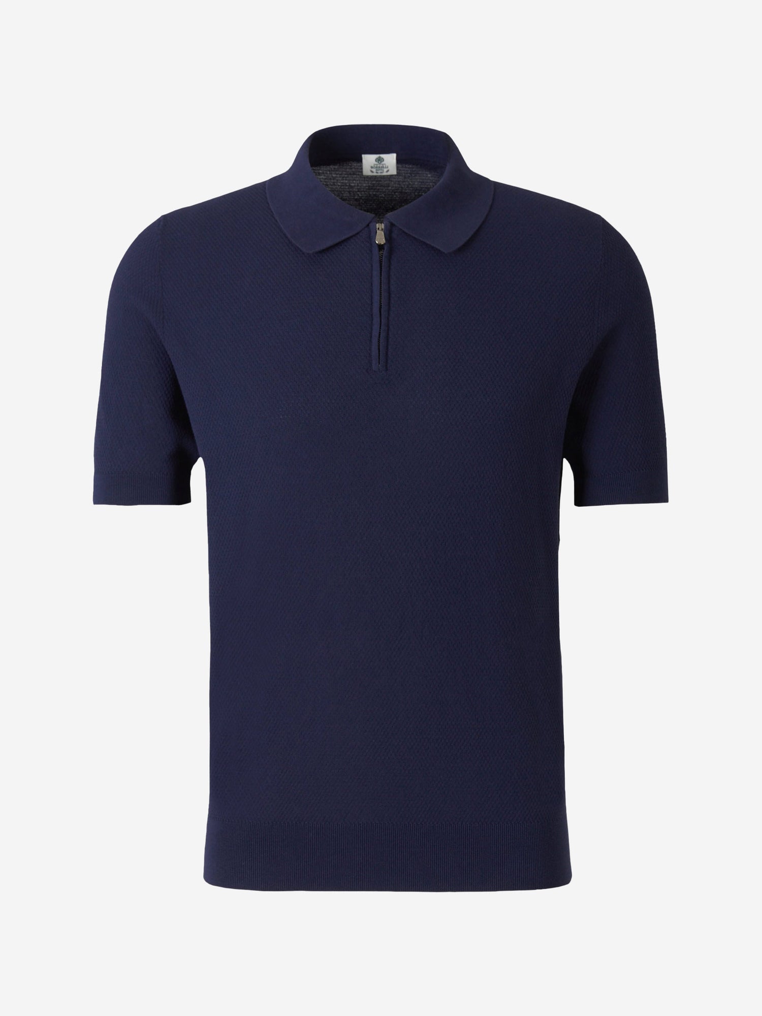 Borrelli Polo Punto Cuello Cremallera color Azul Marino sku 552-001148 02 - Foto 3