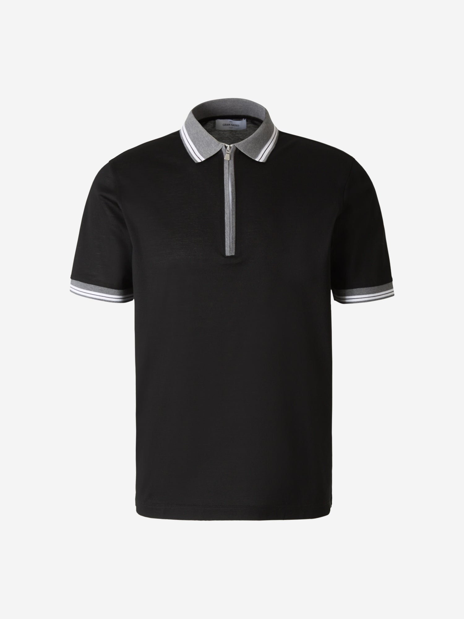 Gran Sasso Polo Piqué Bicolor Cremallera color Verde Oscuro sku 552-001223 04 - Foto 4