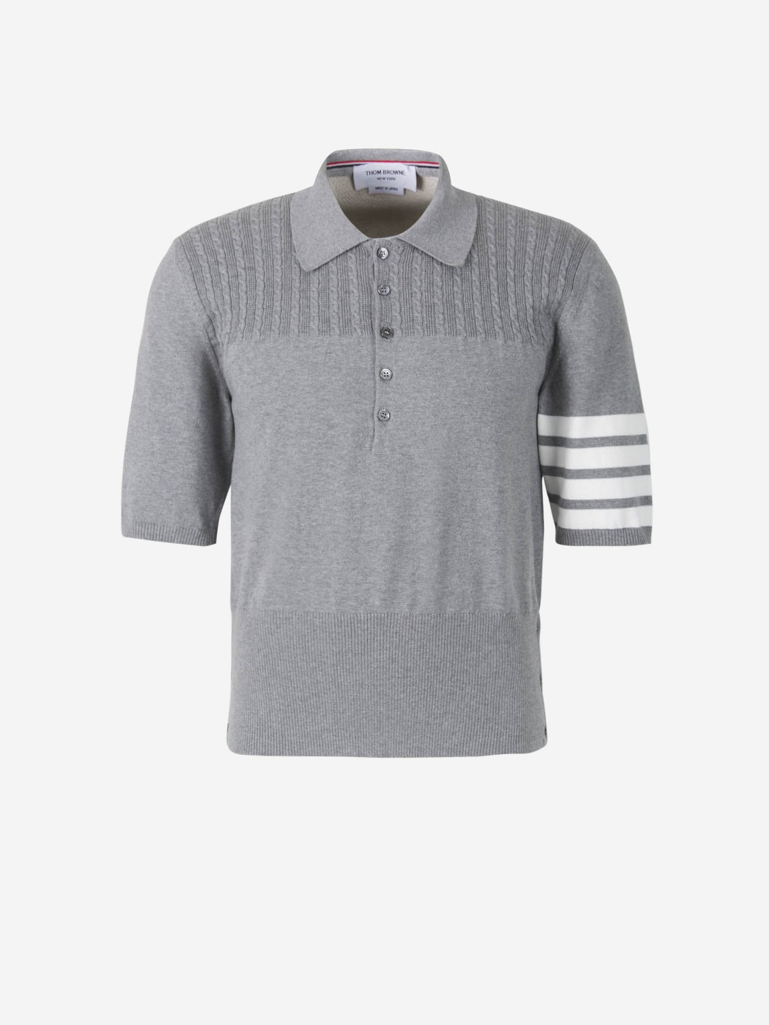 Thom Browne Polo Cuatro Barras color Gris Piedra sku 552-001292 01 - Foto 1