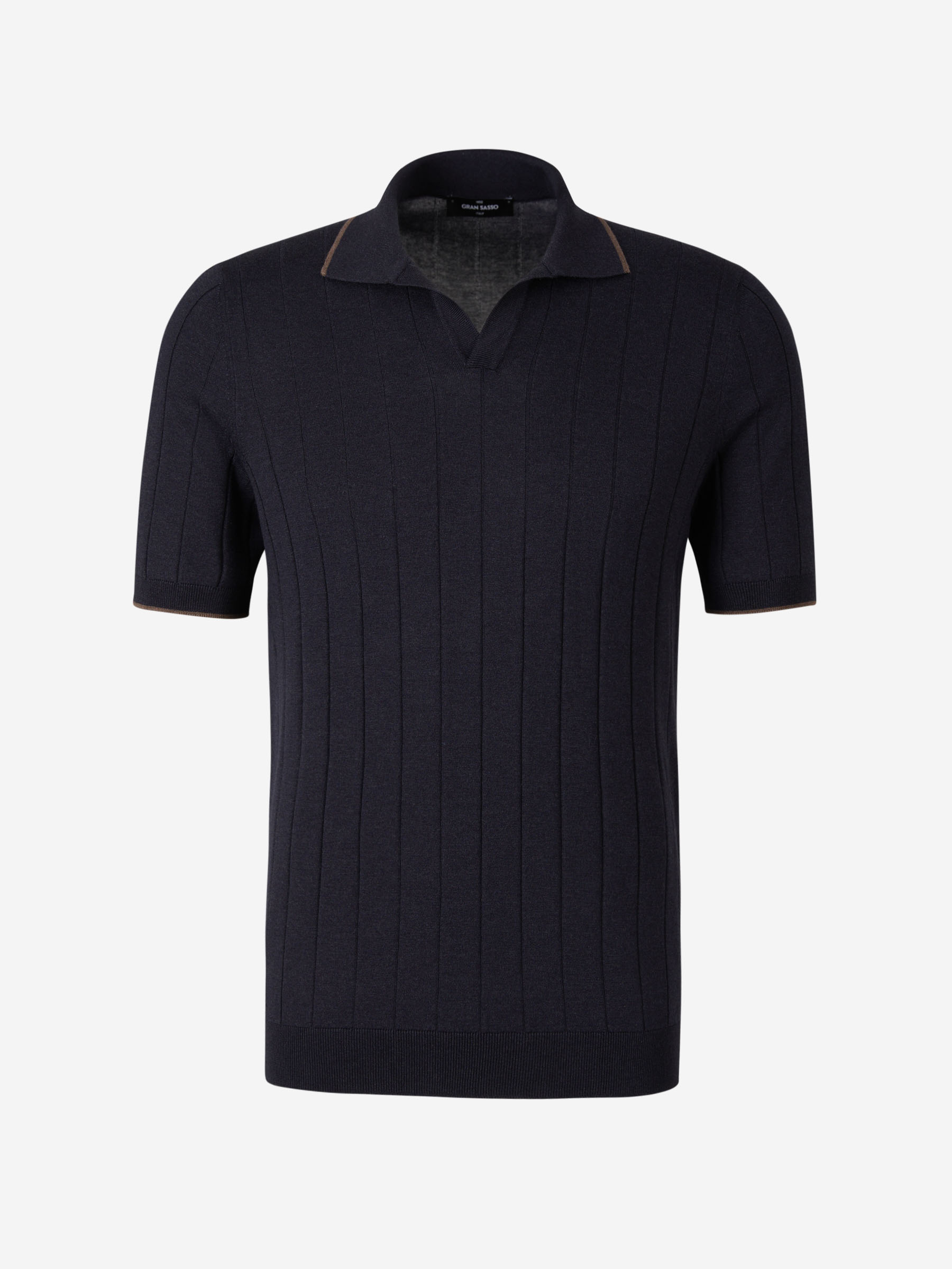 Outlet online Gran Sasso Hombre Polo Punto Seda color Marrón sku 552-001319 02 - Foto 1
